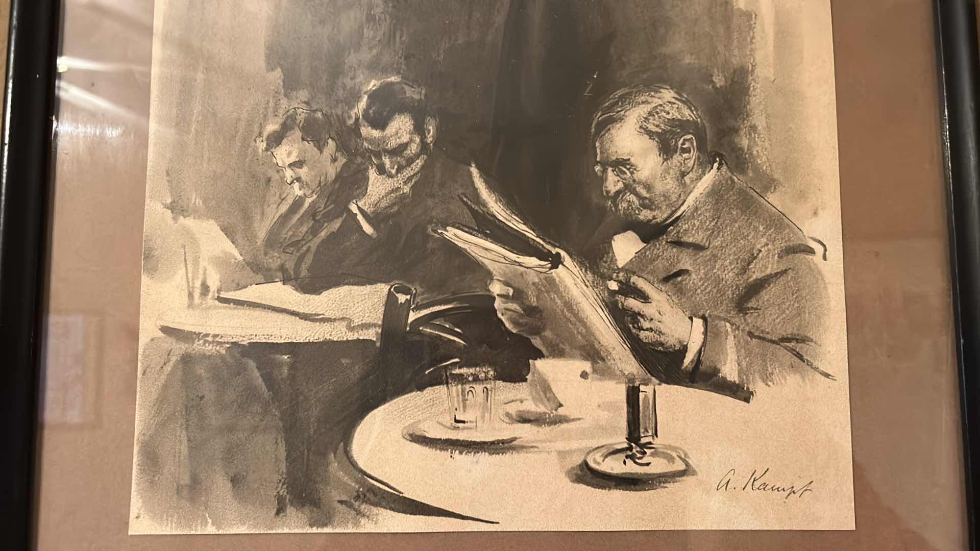 Photo 3 of 2 VINTAGE PIECES OF ARTWORK- 1 IS BY ARTHUR KAMPF LITHOGRAPH GERMAN ART 1928, 1 IS 1908  Max Liebermann Impressionism Art Constantin Meunier Portrait 