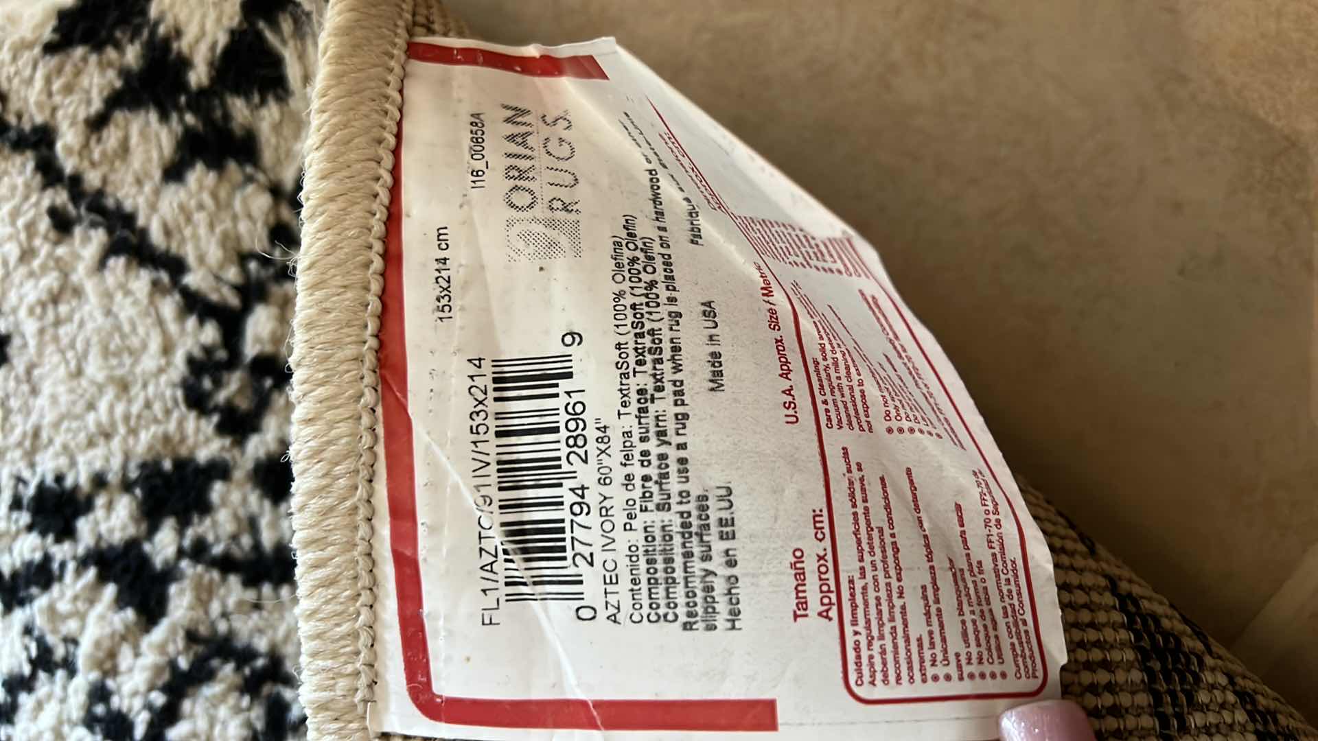 Photo 1 of ORIAN AZTEC IVORY AREA RUG 60" X 84"