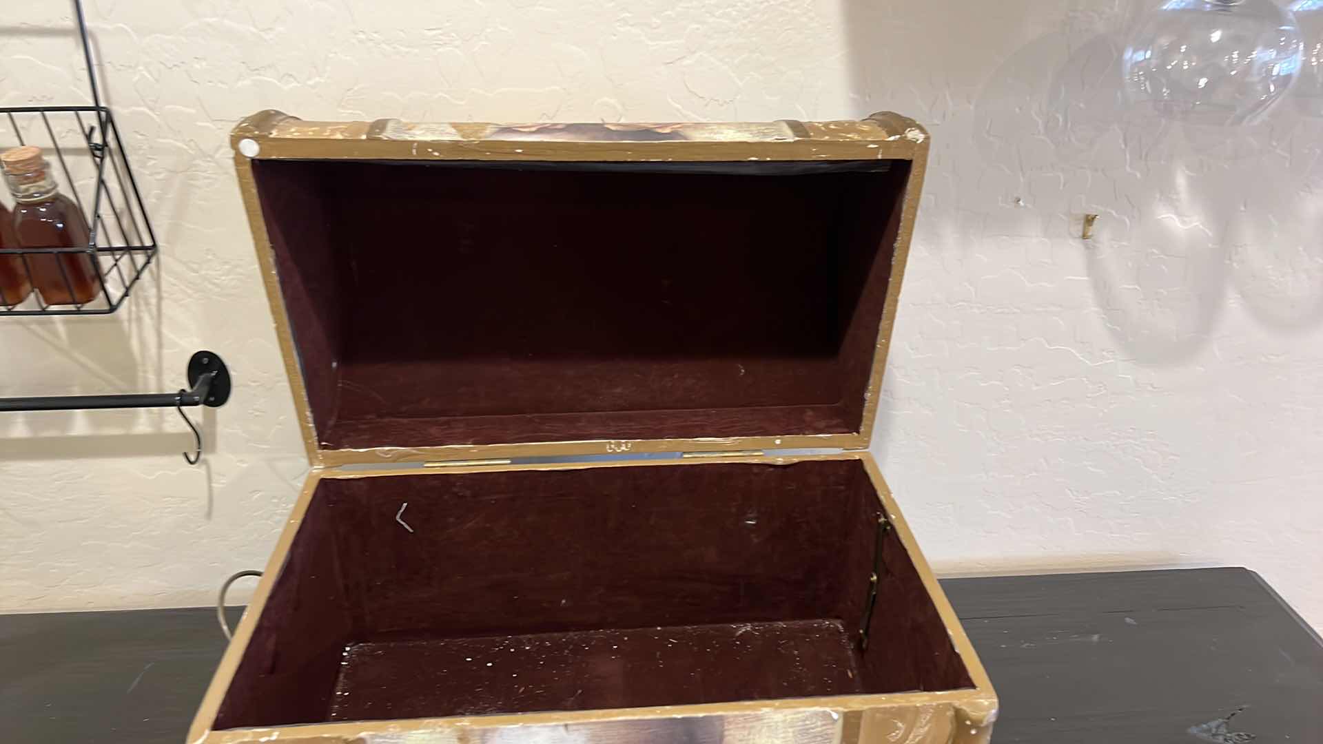 Photo 5 of WOOD FLORAL VASE PAINTED STORAGE CHEST 19” x 13” H15”