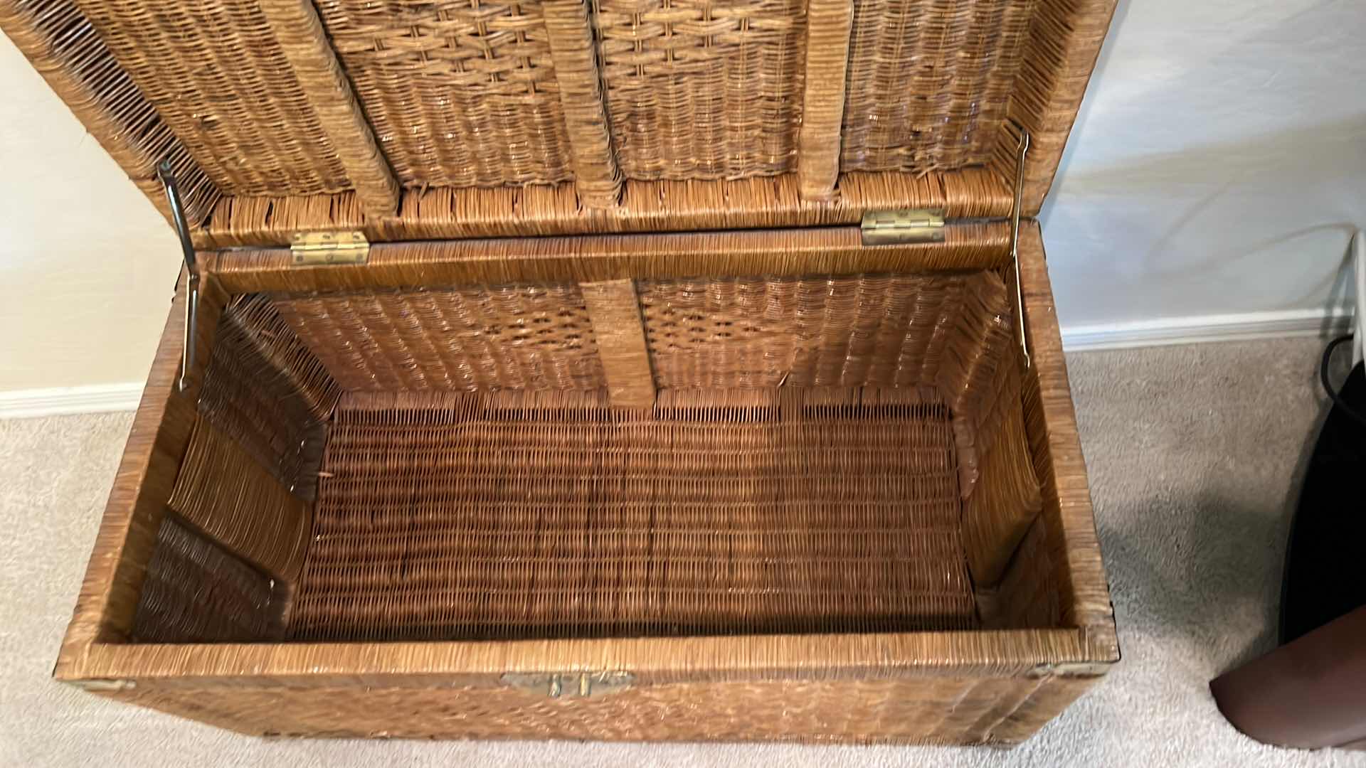 Photo 1 of WICKER W BRASS ACCENTS STORAGE CHEST 32” x 16” H16”