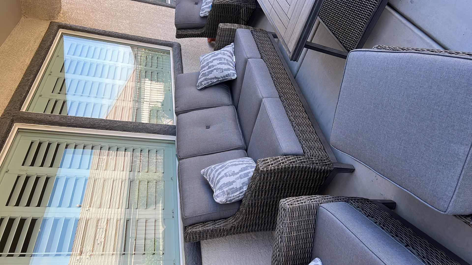 Photo 1 of SUNBRELLA WICKER PATIO SOFA 76” x 30” H36” (SOFA ONLY, ALL OTHER ITEMS SOLD SEPARATELY)
