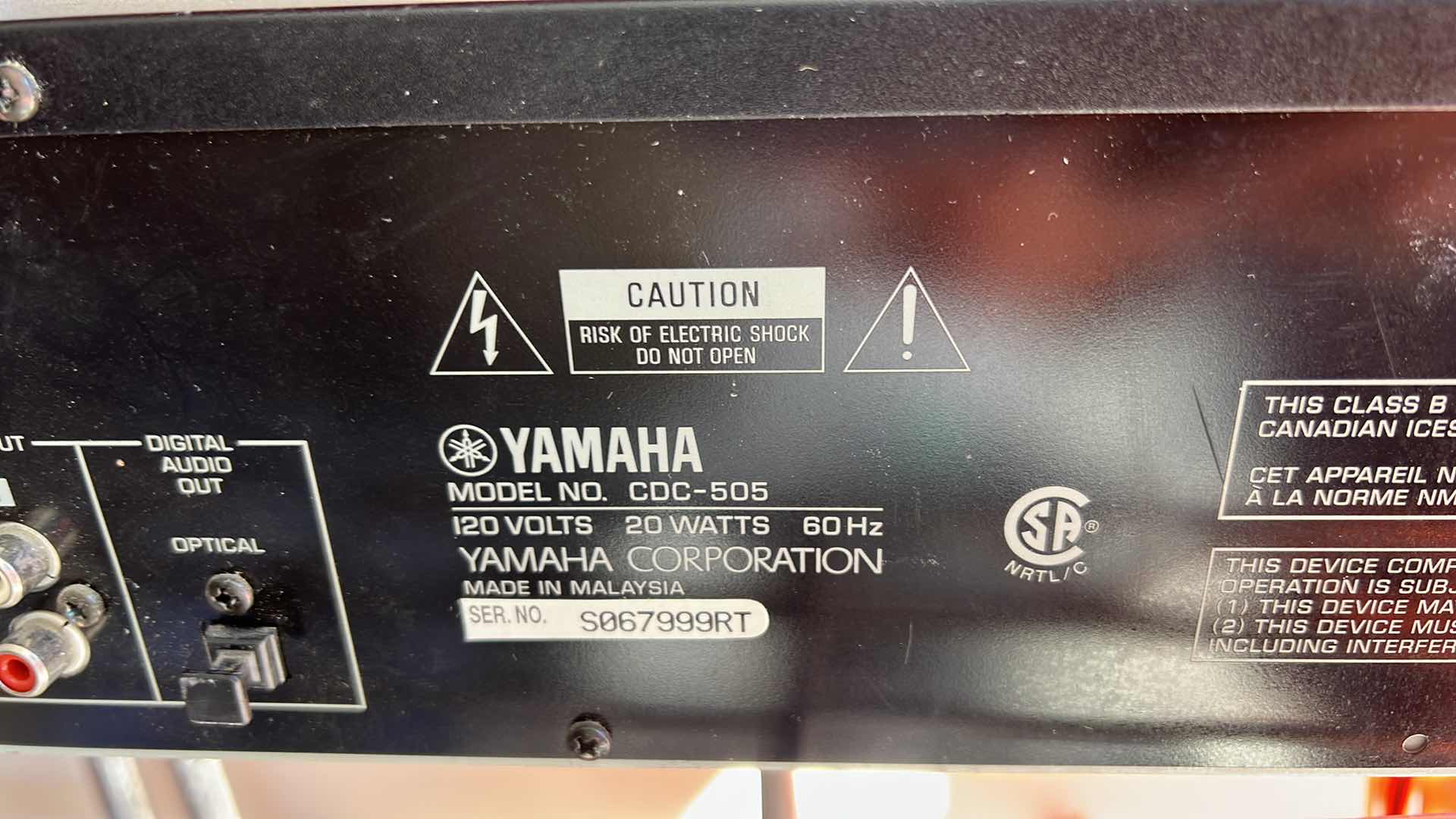 Photo 1 of YAMAHA NATURAL SOUND COMPACT DISC PLAYER