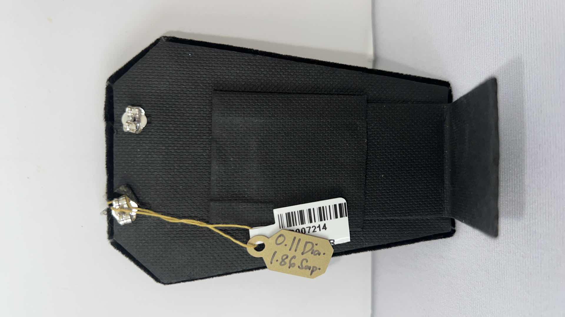 Photo 3 of 925 STERLING SILVER BLUE SAPPHIRE & DIAMOND EARRINGS (GGA CERTIFIED)   ER007214