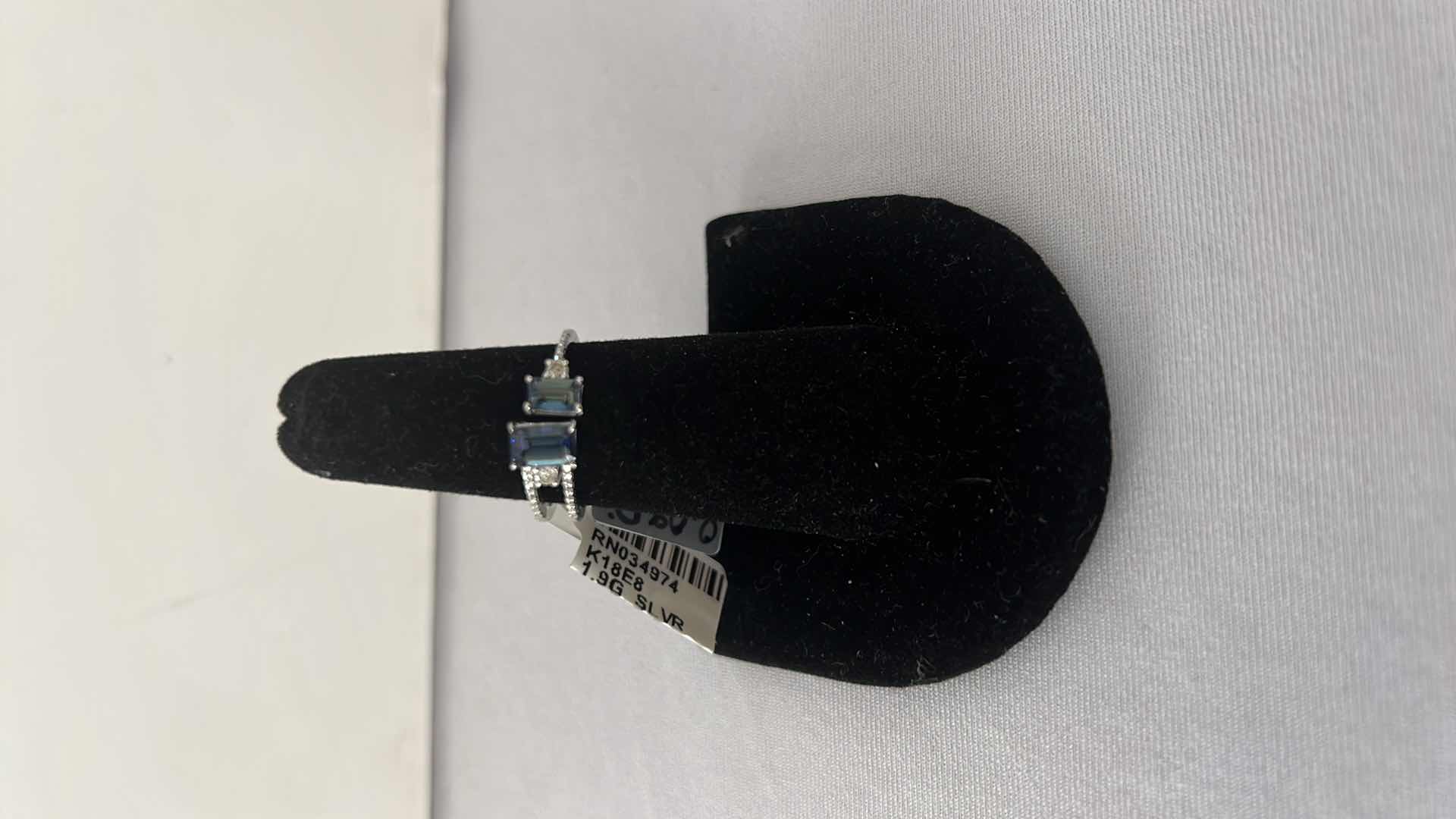 Photo 2 of 925 STERLING SILVER TANZANITE ZOISIT & DIAMOND RING-GGA CERTIFIED-APPROX. 6.5    RN034974