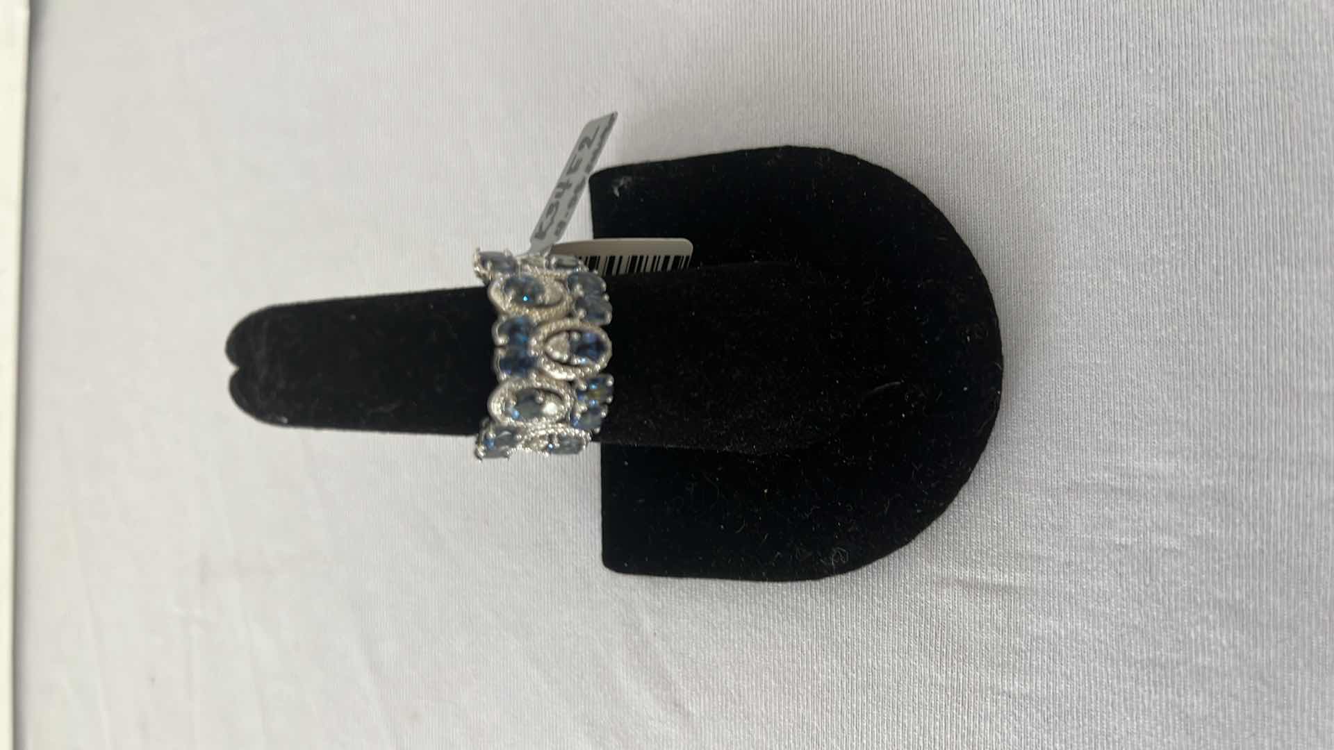 Photo 6 of 925 STERLING SILVER TANZANITE ZOISIT & DIAMOND RING-GGA CERTIFIED-APPROX. SIZE 6.5    RN034970