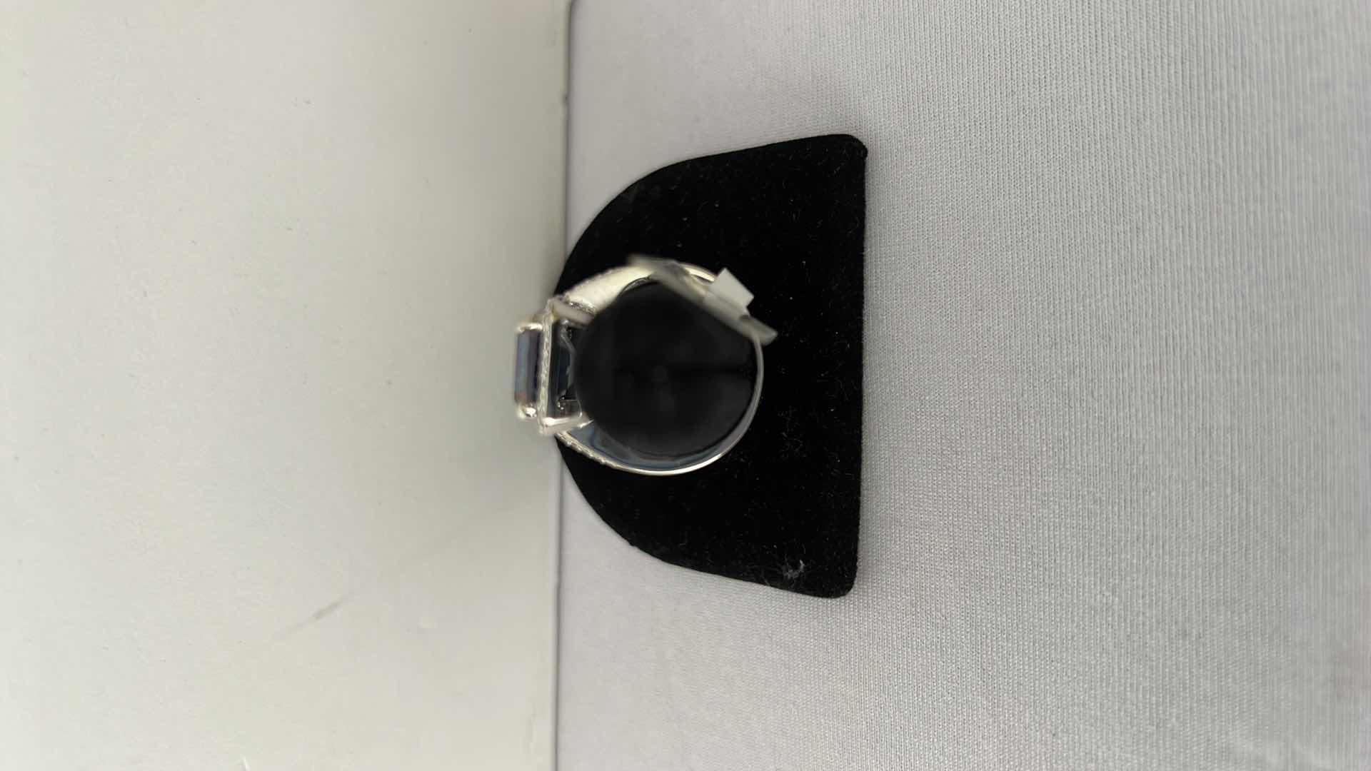 Photo 3 of 925 STERLING SILVER MYSTIC TOPAZ & SAPPHIRE CORUNDUM RING-GGA CERTIFIED-APPROX. SIZE 6.5    RN034343