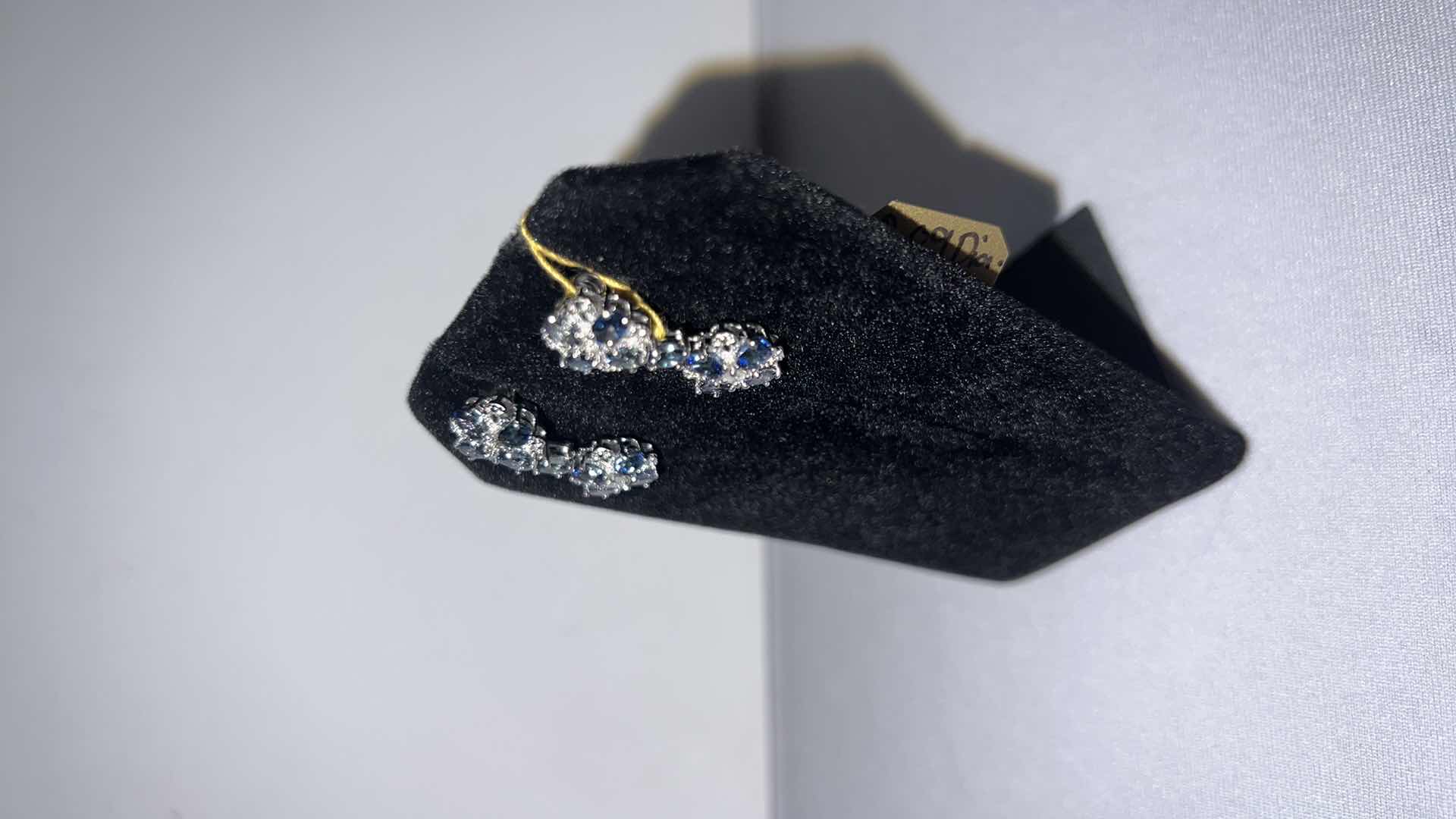 Photo 1 of 925 STERLING SILVER TANZANITE ZOISIT & DIAMOND EARRINGS-GGA CERTIFIED    ER007213