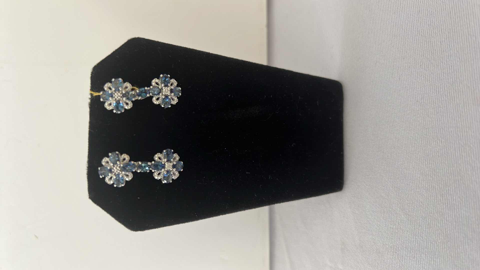 Photo 1 of 925 STERLING SILVER TANZANITE ZOISIT & DIAMOND EARRINGS-GGA CERTIFIED    ER007213