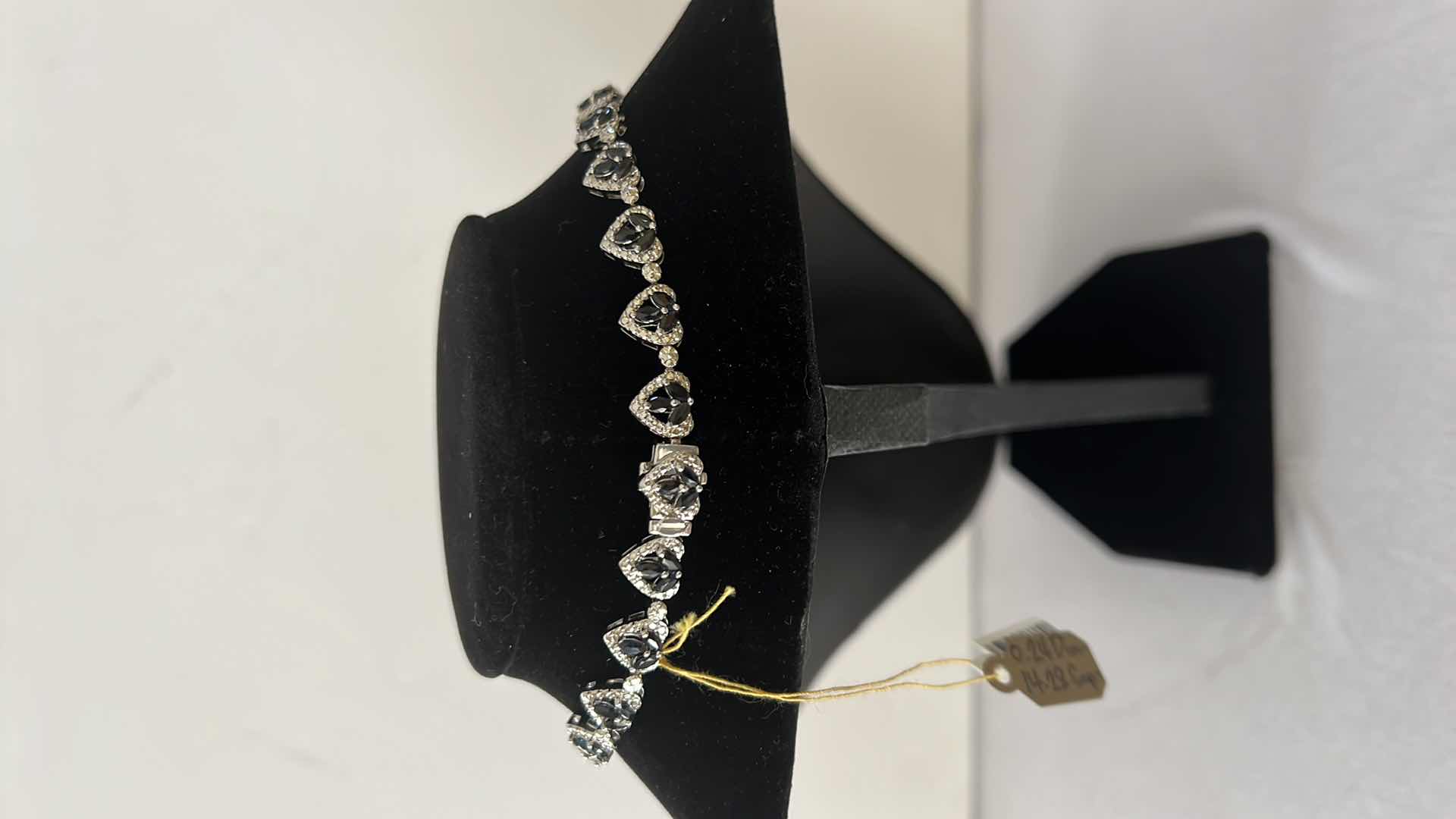 Photo 1 of 925 STERLING SILVER SAPPHIRE CORUNDUM & DIAMOND NECKLACE-GGA CERTIFIED    NK015377