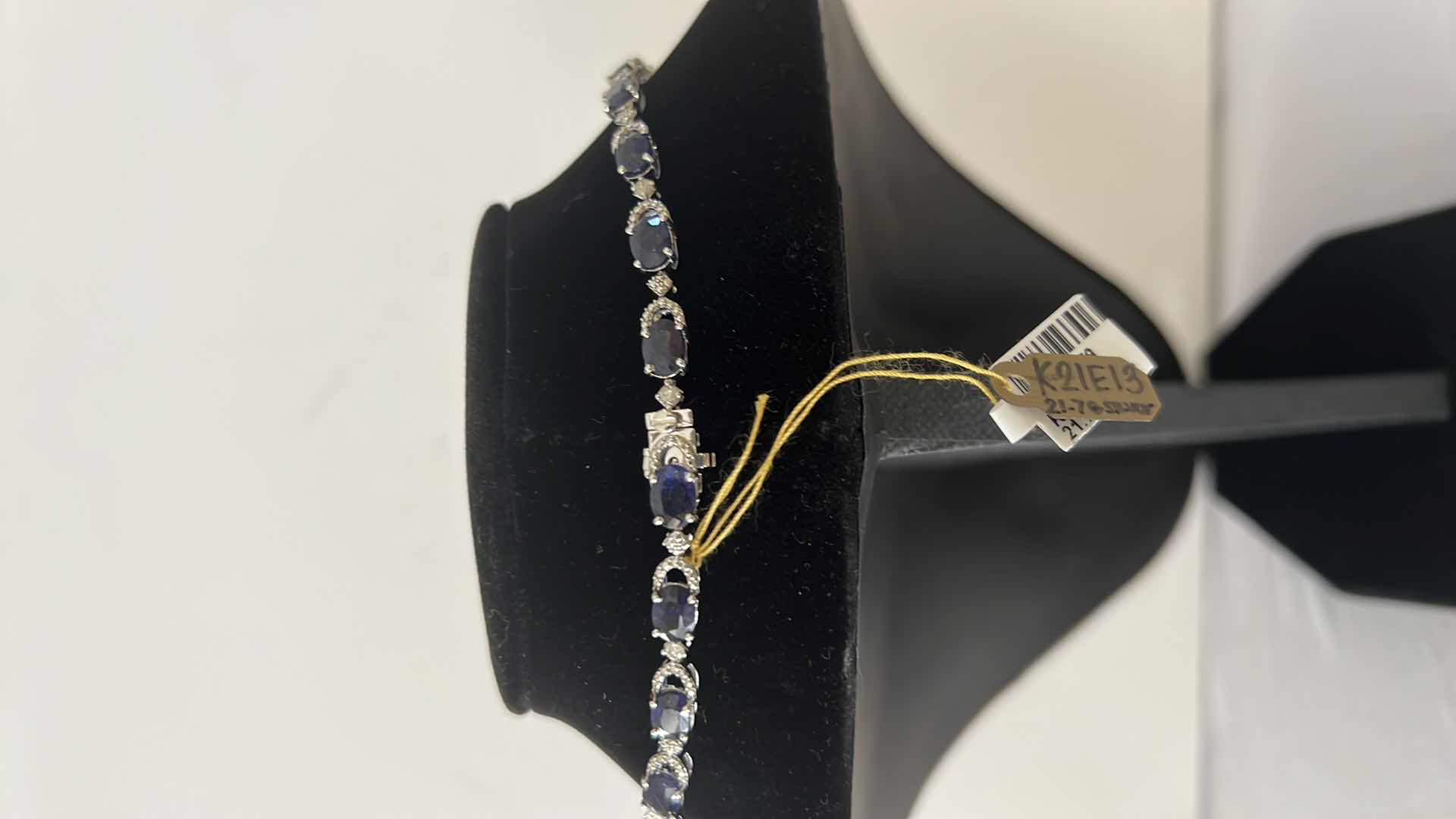 Photo 1 of 925 STERLING SILVER SAPPHIRE CORUNDUM & DIAMOND NECKLACE-GGA CERTIFIED   NK015179