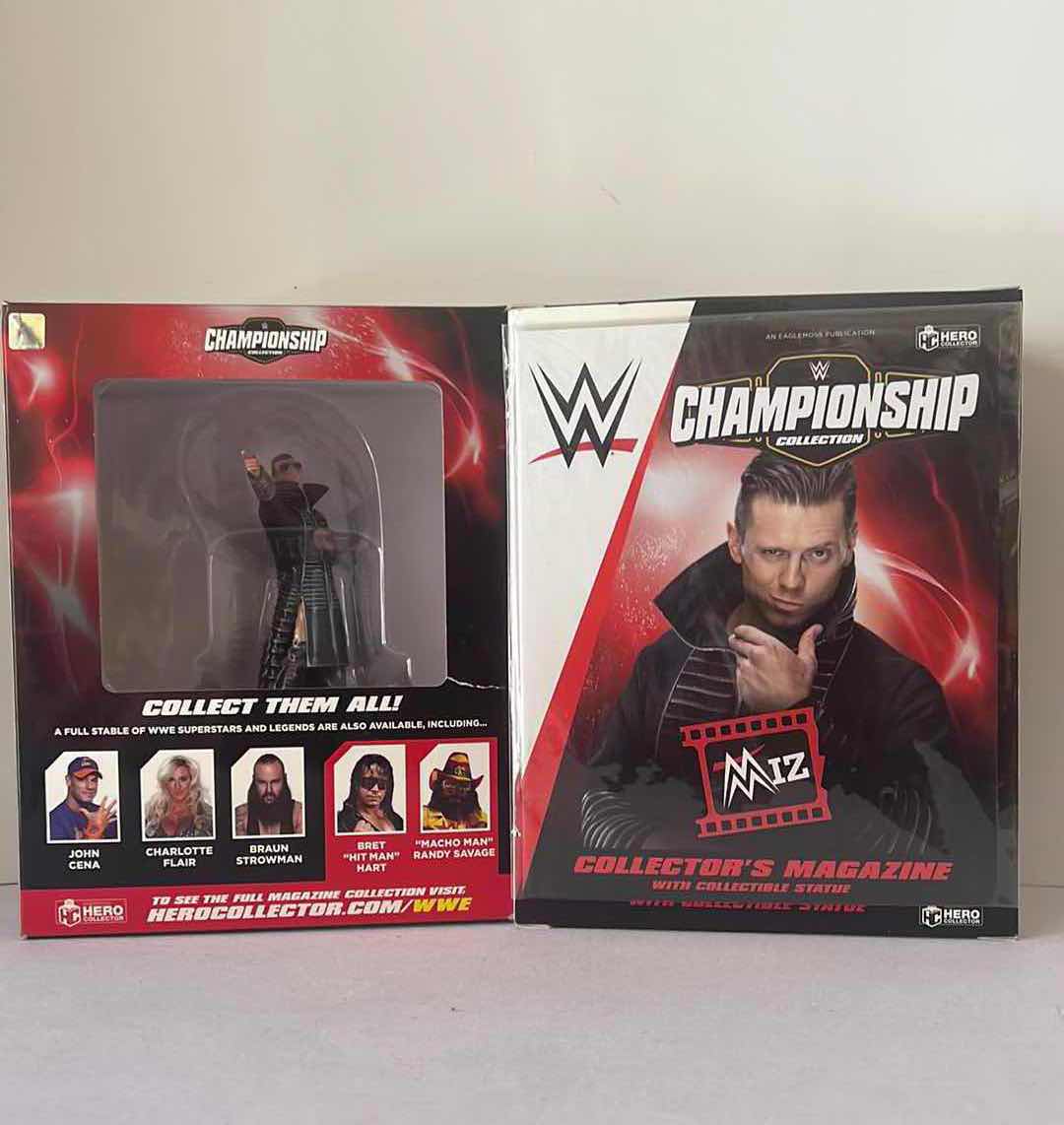 Photo 1 of 2-BRAND NEW HERO COLLECTION WWE “MIZ” COLLECTOR’S MAGAZINE FIGURINE