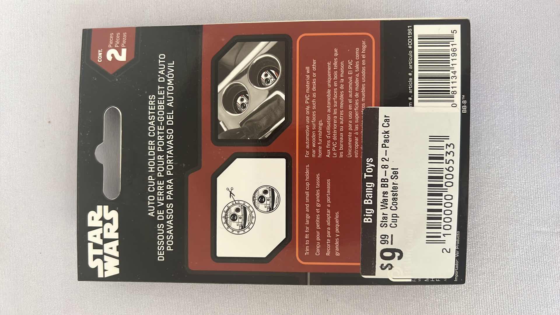 Photo 4 of 4-BRAND NEW STAR WARS BB-8 2 PACK CAR CUP COASTER SETS $40 (8 TOTAL CAR COASTERS)