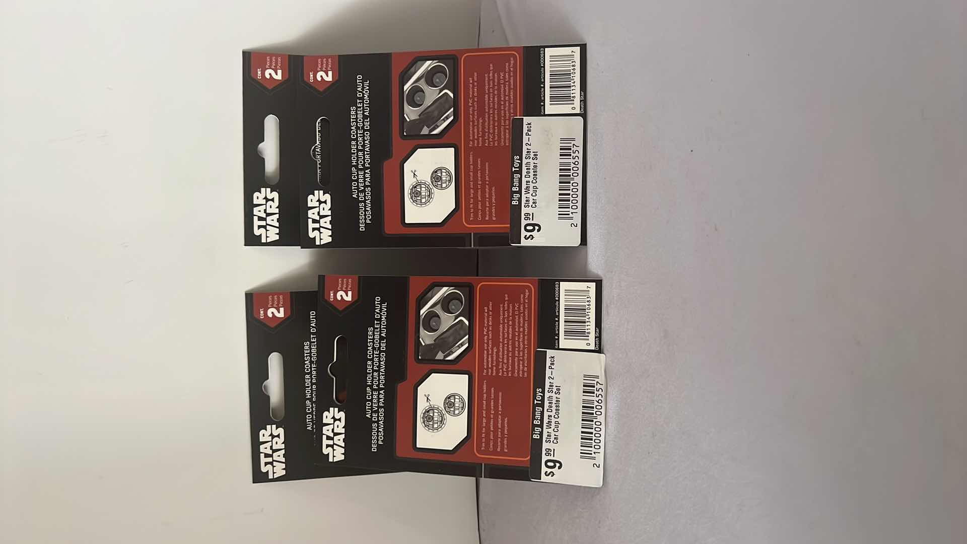 Photo 1 of 4-BRAND NEW STAR WARS DEATH STAR 2-PACK CAR CUP COASTER SETS $40 (8 TOTAL CAR COASTERS)