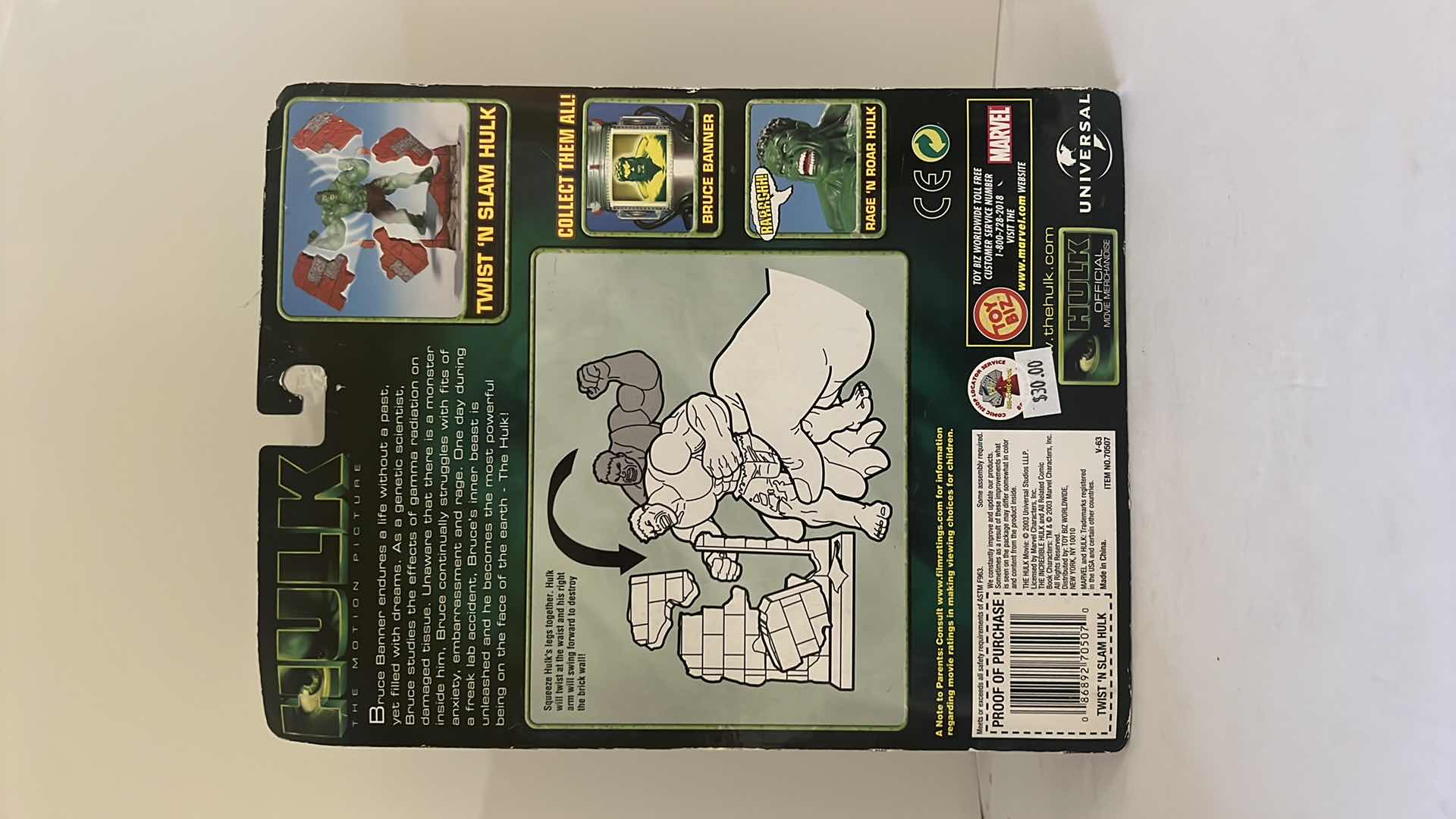 Photo 1 of BRAND NEW TOY BIZ MARVEL “HULK” TWIST ‘N SLAM ACTION FIGURE $30