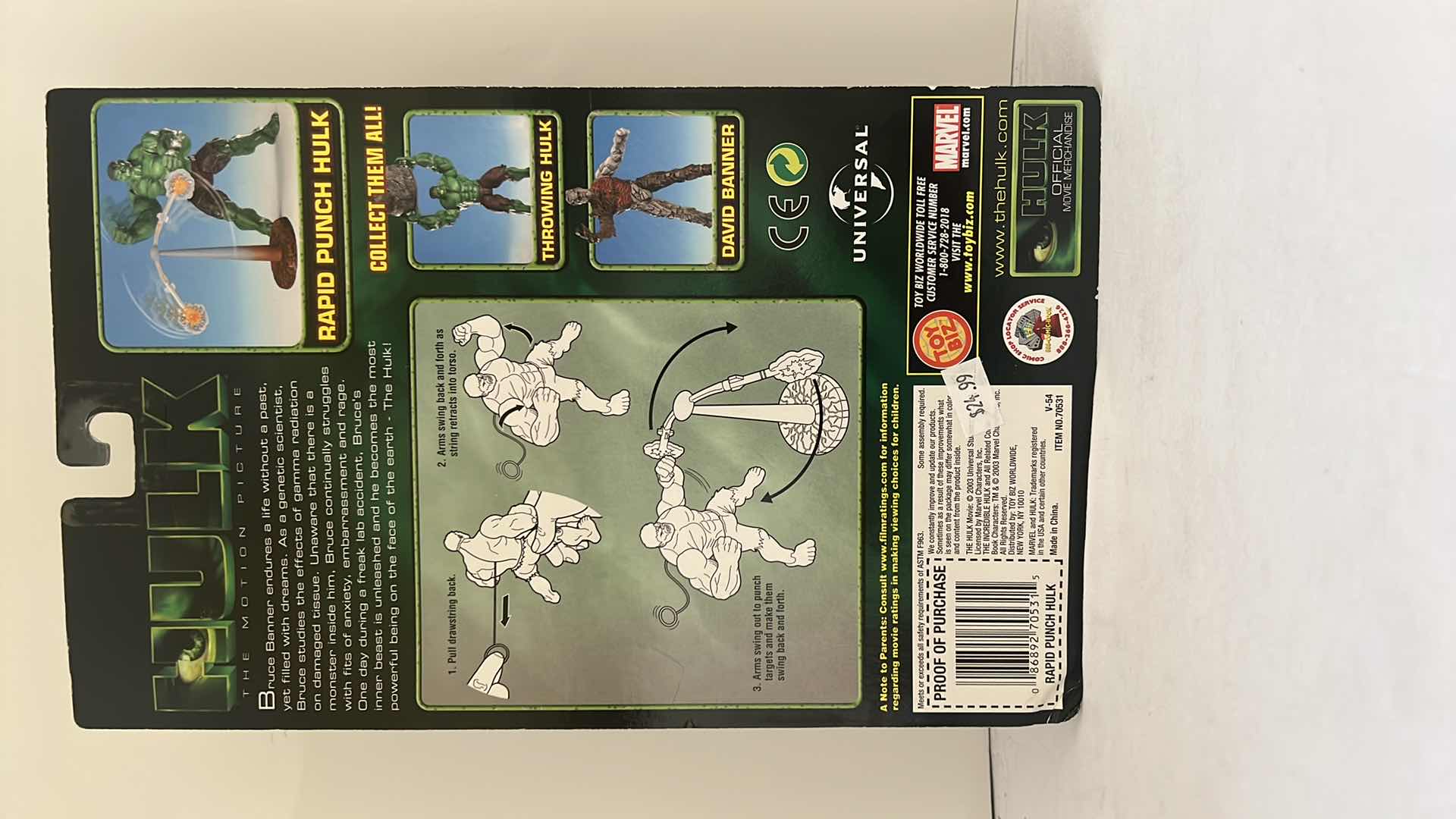 Photo 1 of BRAND NEW TOY BIZ MARVEL “RAPID PUNCH HULK” ACTION FIGURE $30