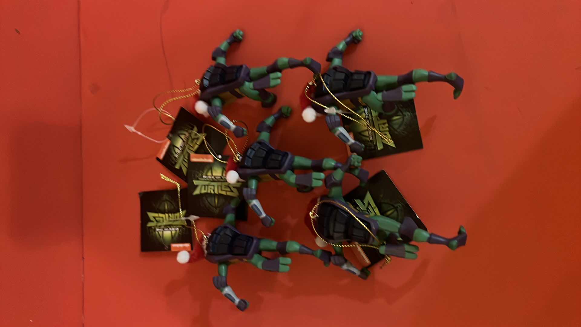 Photo 1 of 5-BRAND NEW TEENAGE MUTANT NINJA TURTLES MOLDED PLASTIC CHRISTMAS ORNAMENTS