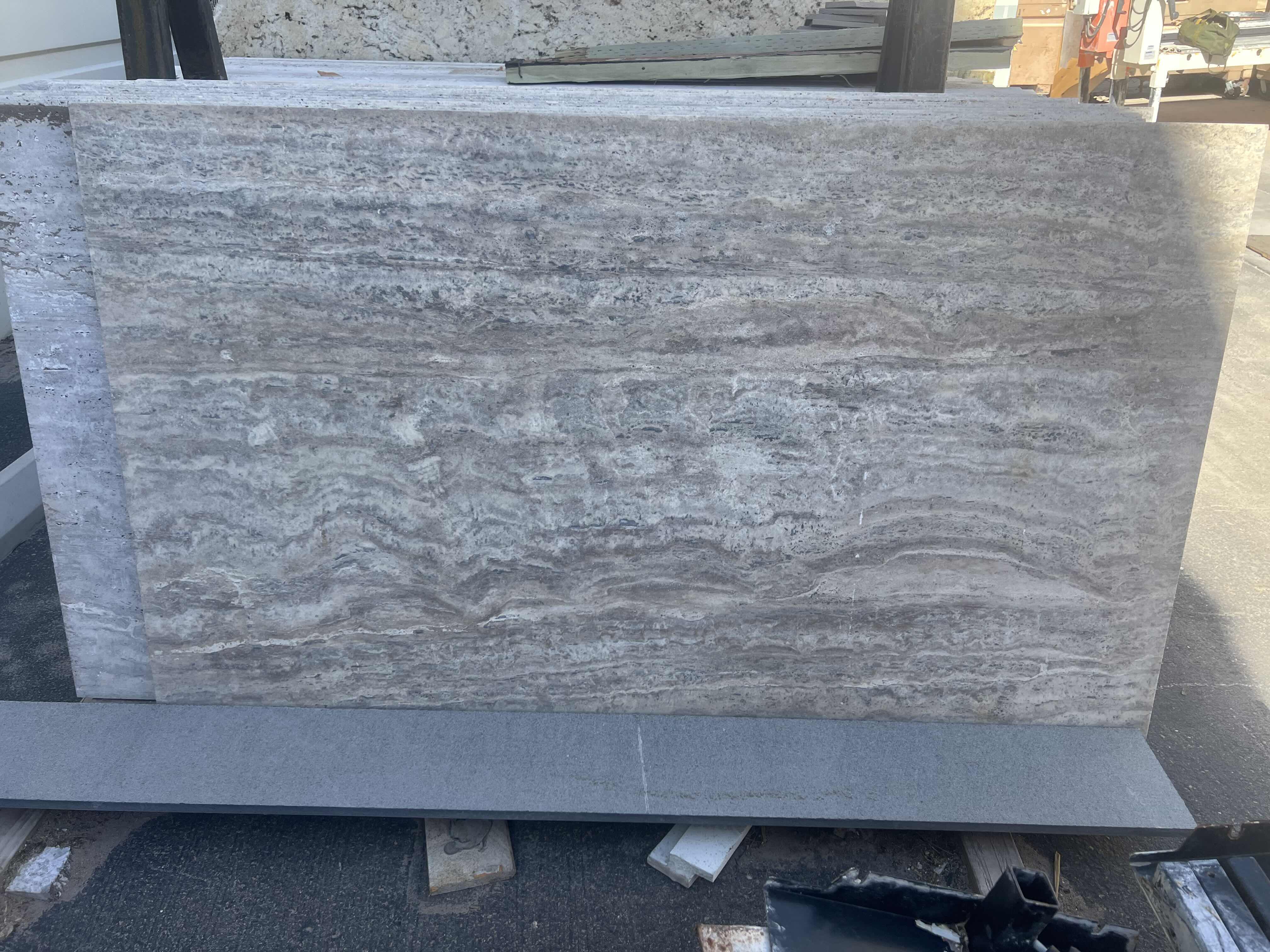 Photo 1 of SILVER TRAVERTINE VEIN CUT EXTERIOR SLAB (72” x 42”)