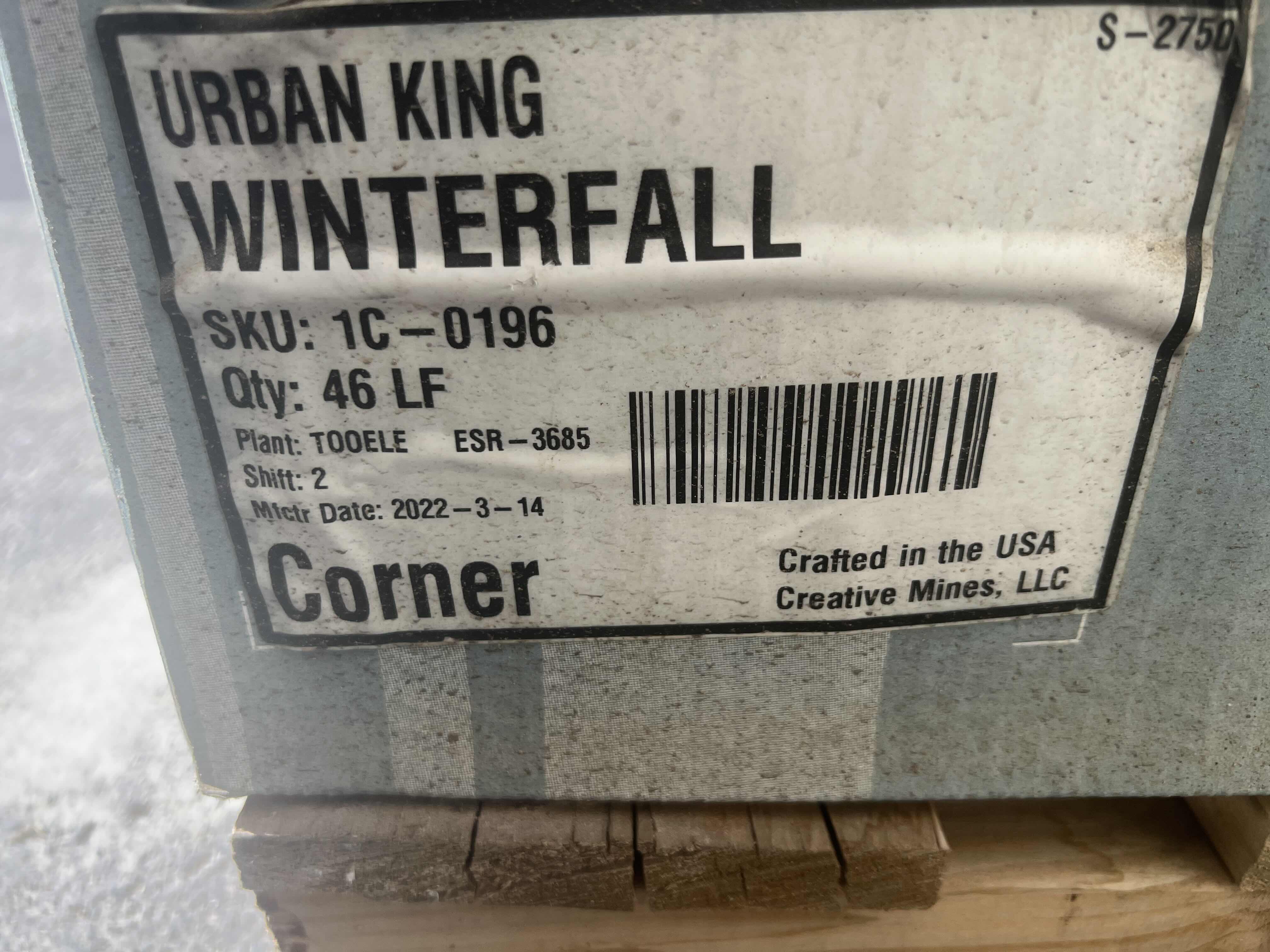 Photo 1 of 1-BOX CREATIVE MINES URBAN KING “WINTERFALL” CORNERS MASONRY VENEER STONE (46 LG)
