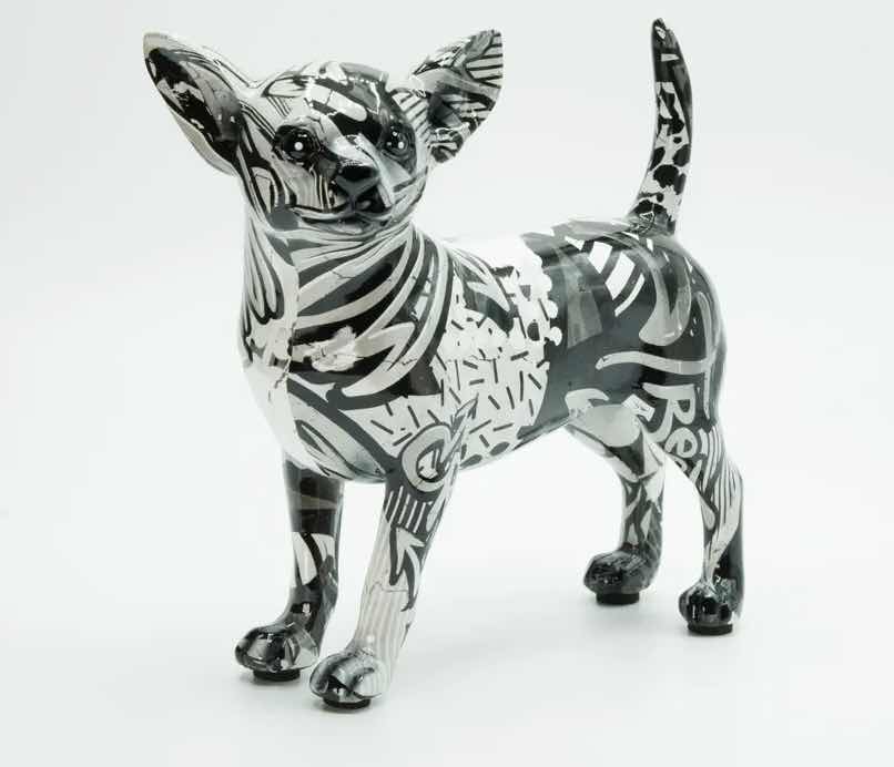 View 2 of BRANI BLACK & WHITE CHIHUAHUA DOG 7” x 4” 7”