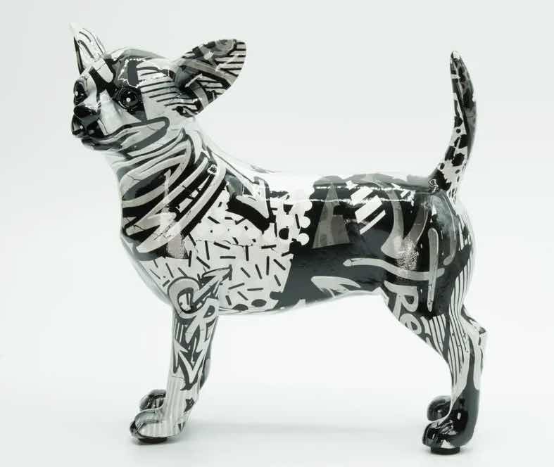View 1 of BRANI BLACK & WHITE CHIHUAHUA DOG 7” x 4” 7”