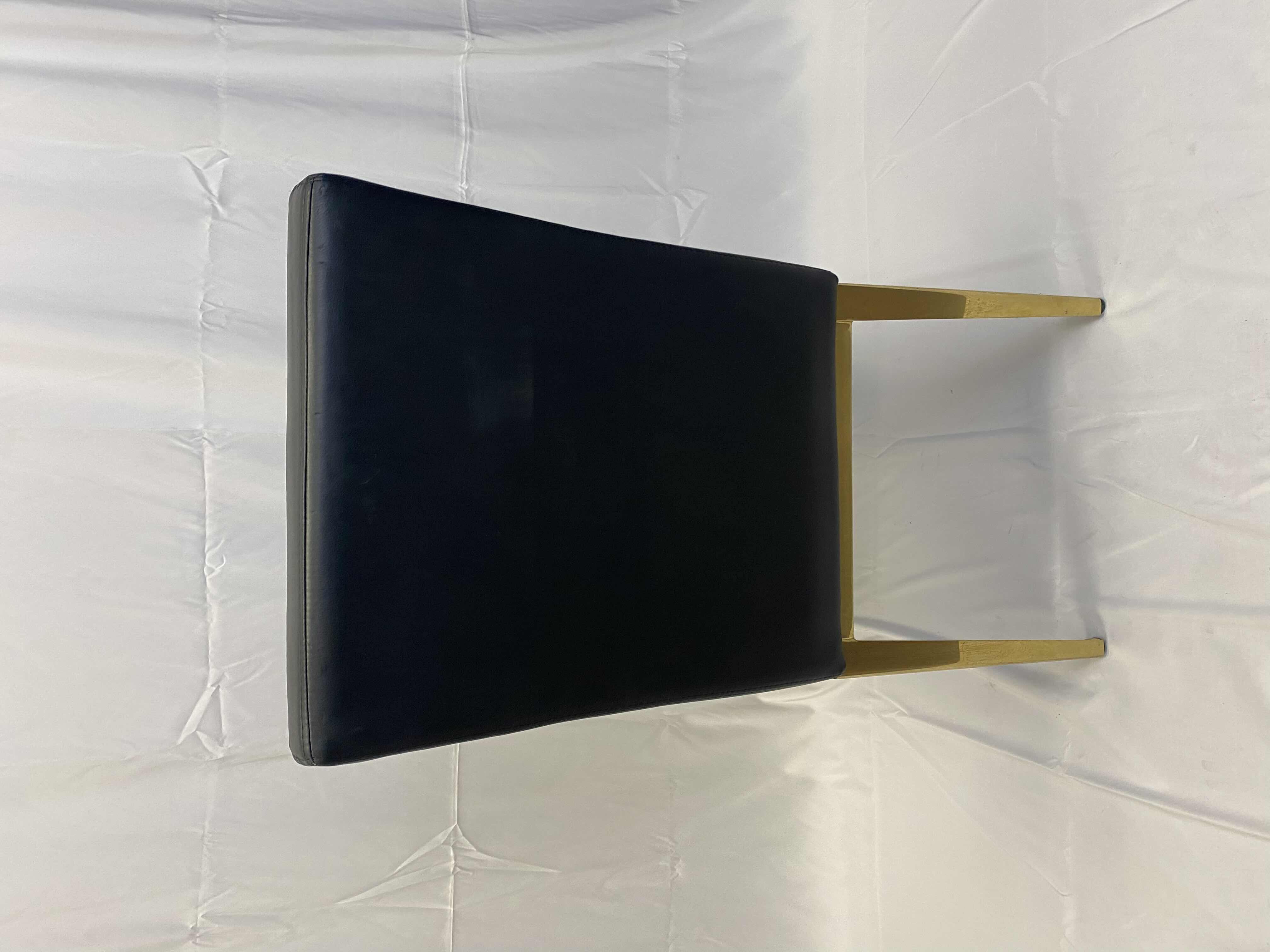 Photo 1 of VILLAGE CASA BLACK SIDE CHAIR W GOLD FINISH LEGS