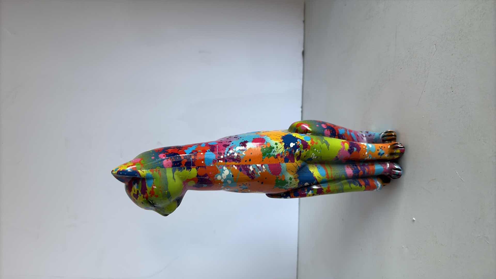 Photo 1 of BRANI COLLECTION CERAMIC FIGURES PAINT SPLATTER CAT 4”X4”X11”H