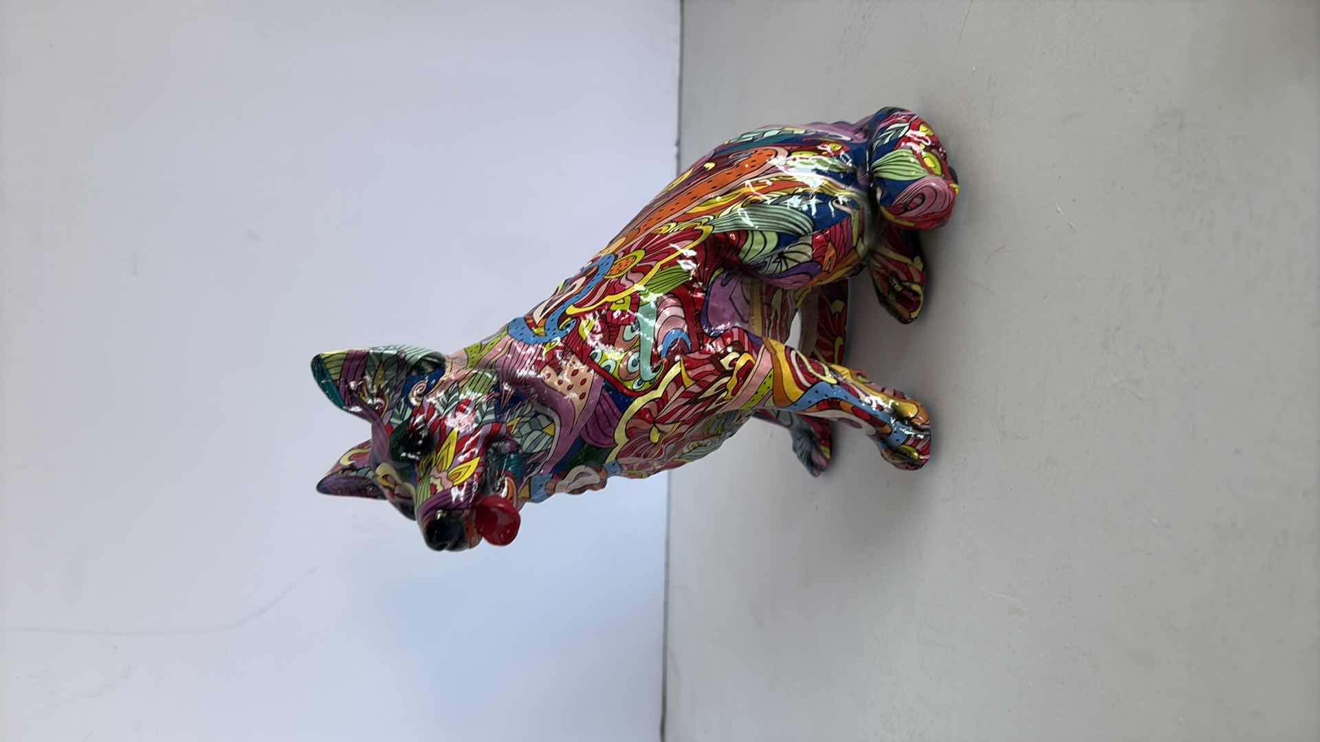 Photo 1 of BRANI COLLECTION CERAMIC FIGURES GRAFFITI FLORAL GERMAN SHEPHARD 6”x5”X7”H