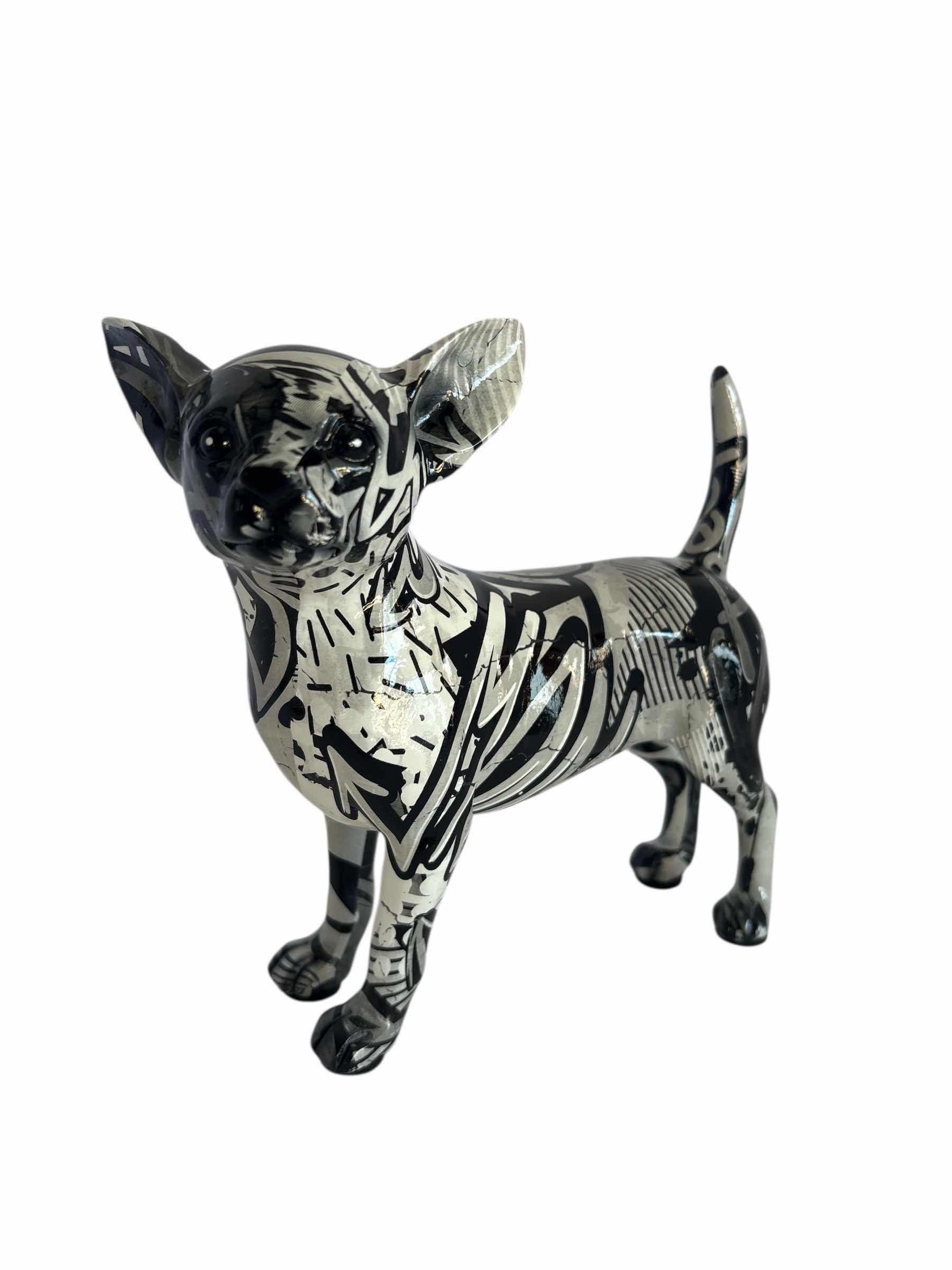 View 1 of BRANI COLLECTION CERAMIC FIGURES BLACK AND WHITE CHIHUAHUA 7”X4”X7”H