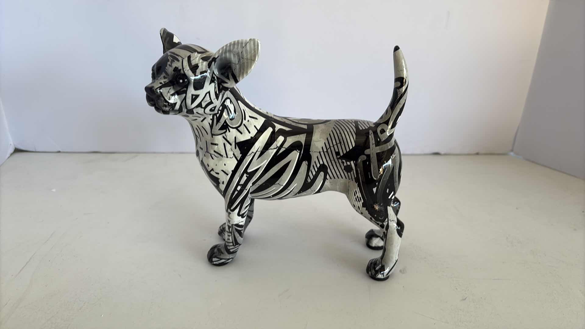 View 3 of BRANI COLLECTION CERAMIC FIGURES BLACK AND WHITE CHIHUAHUA 7”X4”X7”H