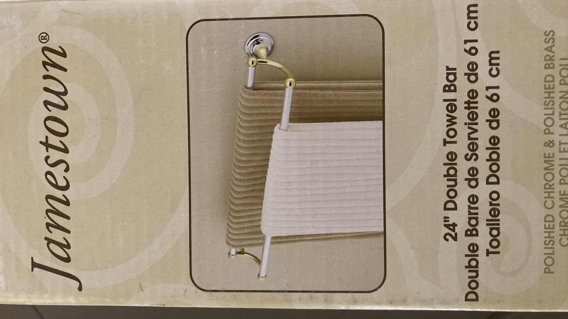 Photo 1 of NEW JAMESTOWN FRANKLIN BRASS DOUBLE TOWEL BAR 24"