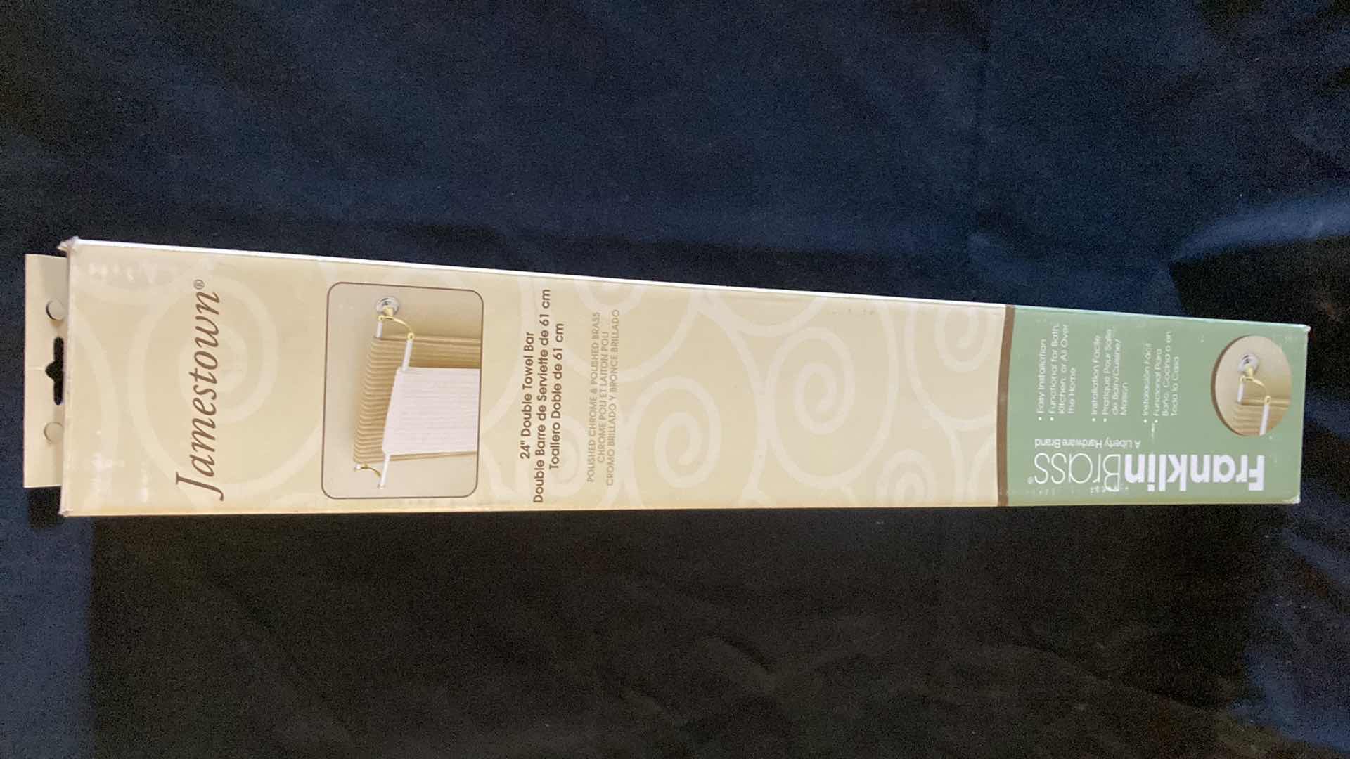 Photo 1 of NEW JAMESTOWN FRANKLIN BRASS DOUBLE TOWEL BAR 24"