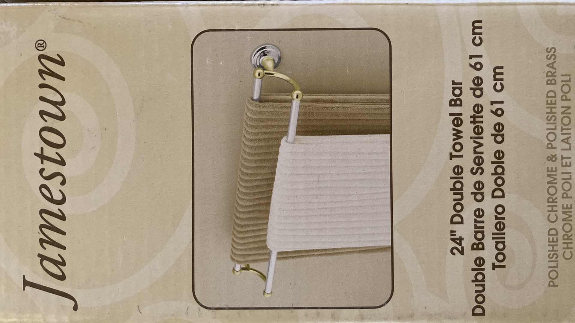 Photo 1 of NEW JAMESTOWN FRANKLIN BRASS DOUBLE TOWEL BAR 24"