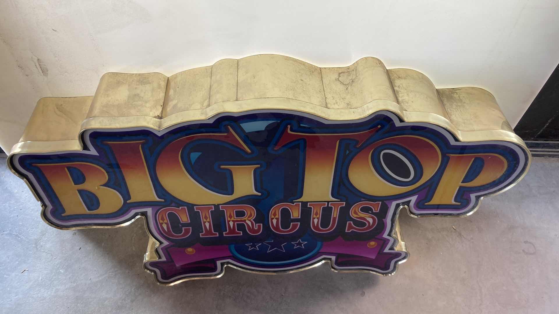Photo 1 of BIG TOP CIRCUS SIGN 27.5in X 4.5in H 16.75in