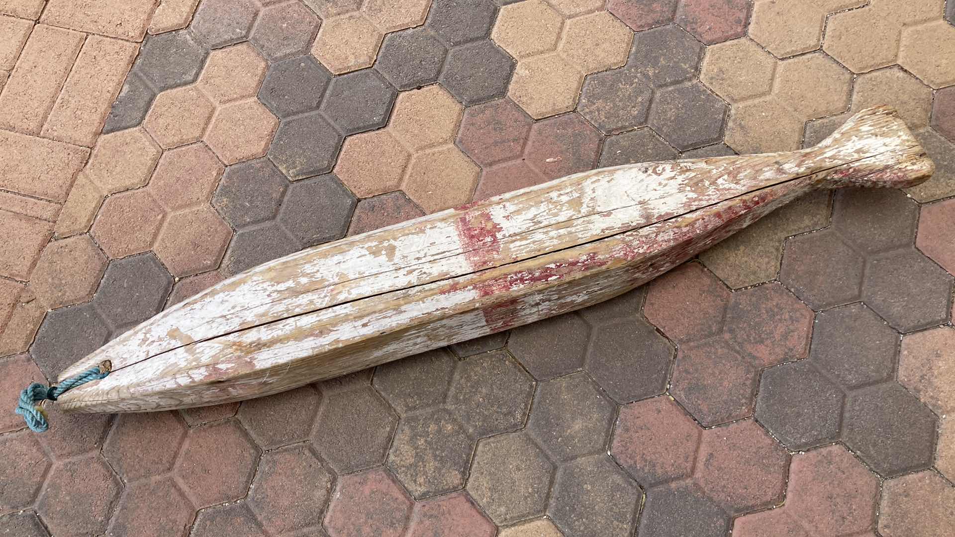 Photo 3 of VINTAGE WOOD STEERING FINS AND WOOD BUOY