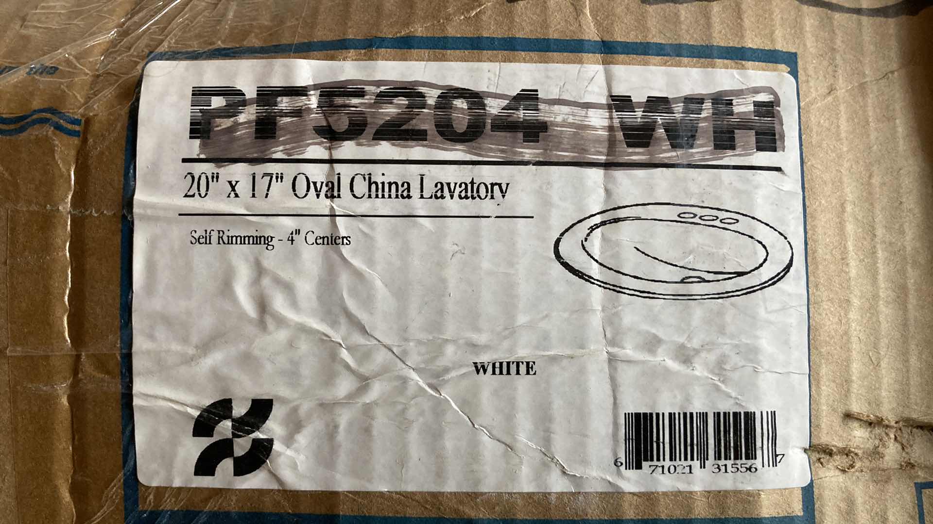 Photo 1 of NEW PROFLO OVAL CHINA LAVATORY WHITE SINK 20in X 17in