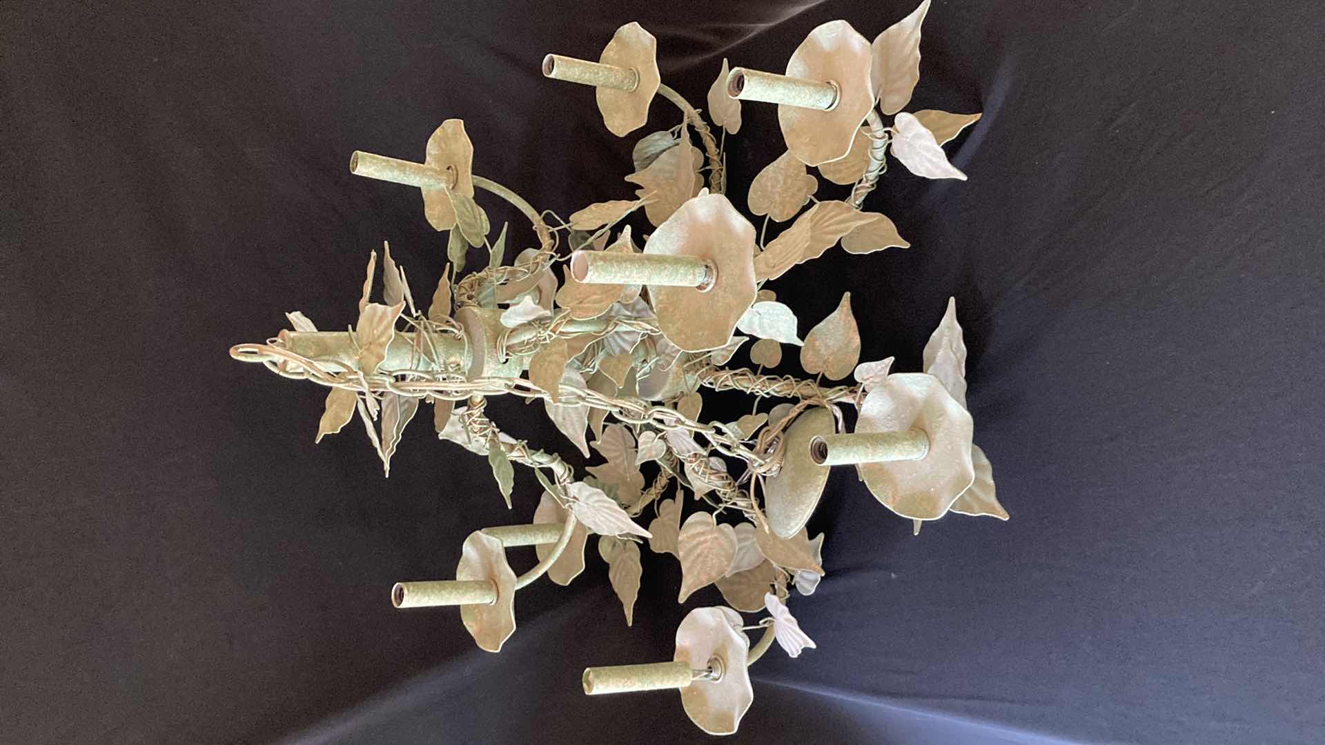 Photo 1 of DESIGN LIGHTING GREEN TARNISHED GOLD FINISH CHANDELIER 28.5” X 28.5” H22”