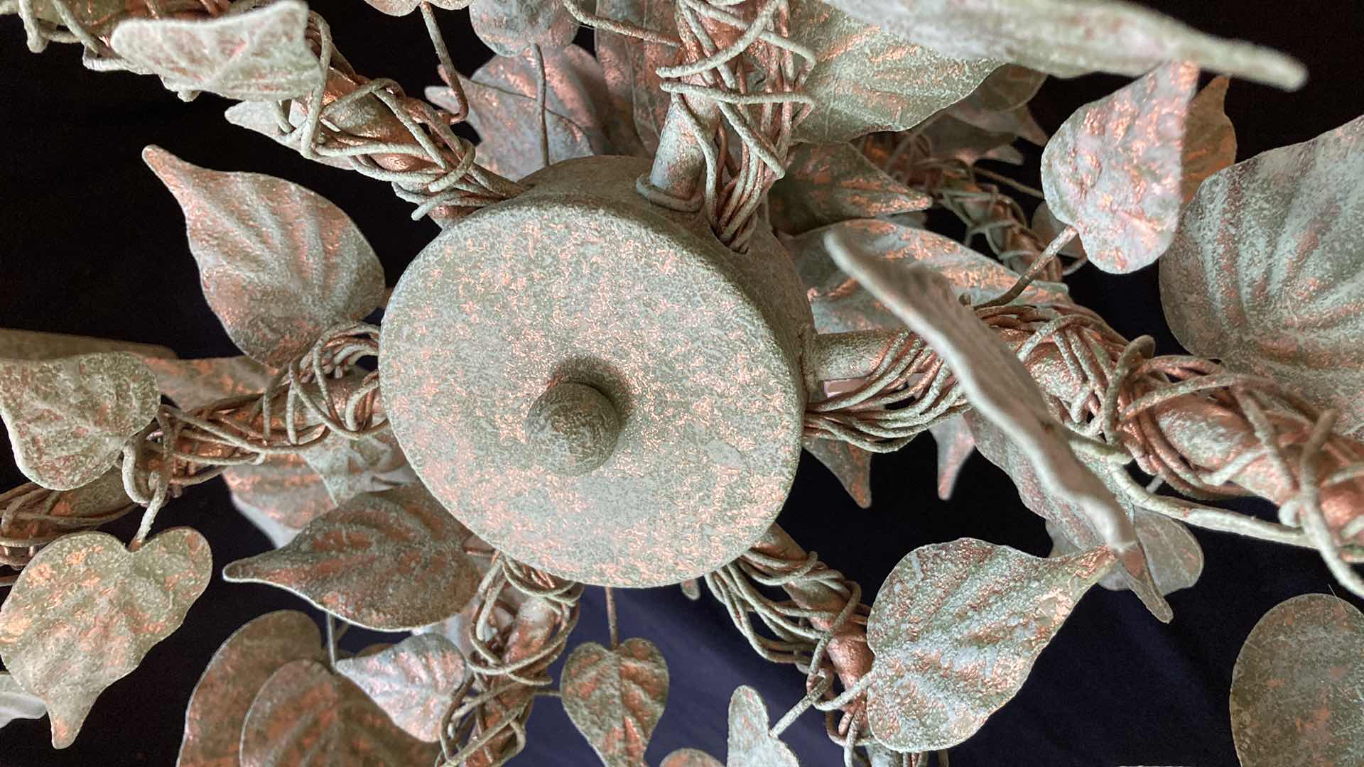 Photo 1 of DESIGN LIGHTING GREEN TARNISHED GOLD FINISH CHANDELIER 28.5” X 28.5” H22”