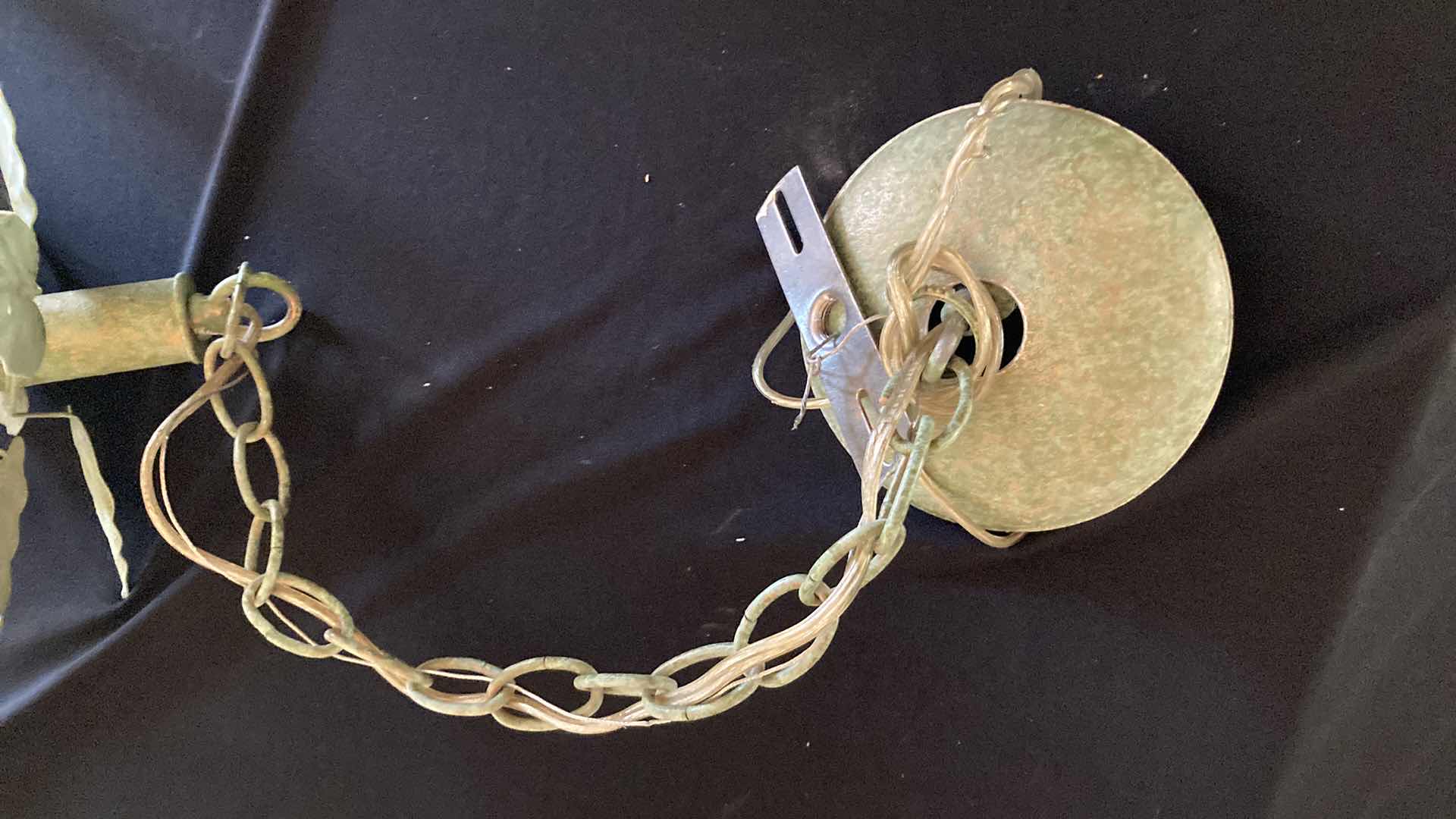 Photo 1 of DESIGN LIGHTING GREEN TARNISHED GOLD FINISH CHANDELIER 28.5” X 28.5” H22”