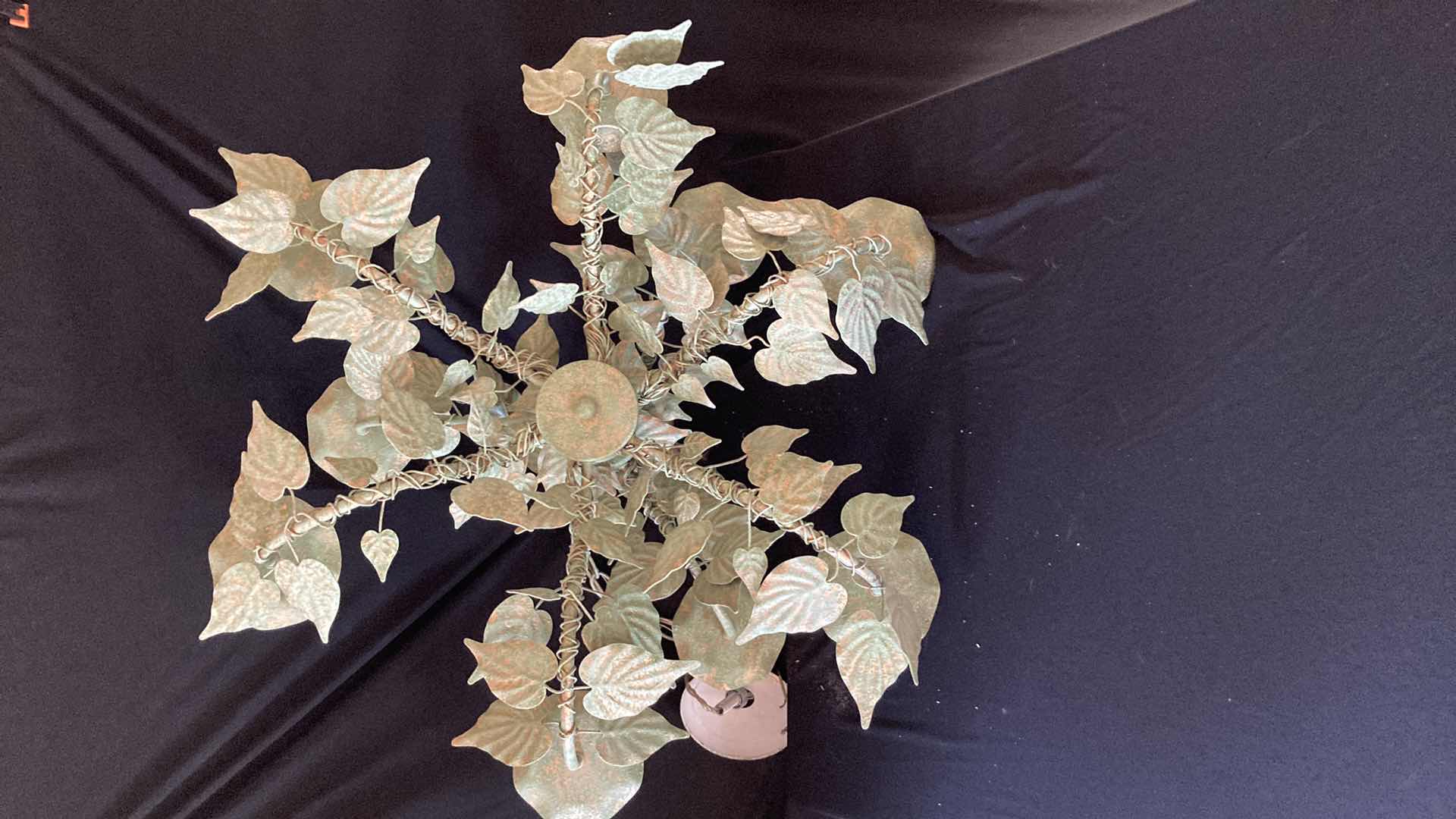 Photo 1 of DESIGN LIGHTING GREEN TARNISHED GOLD FINISH CHANDELIER 28.5” X 28.5” H22”