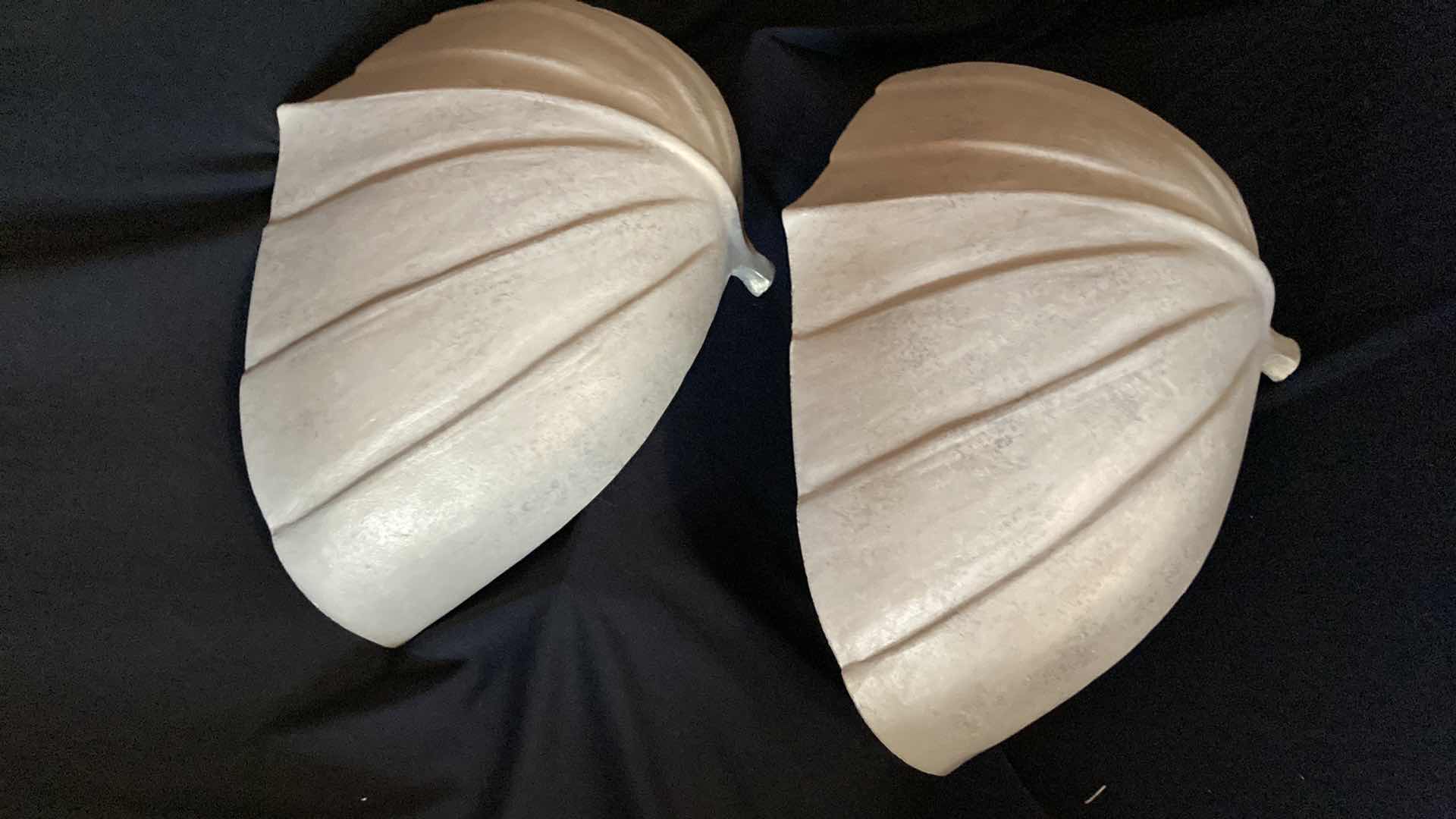 Photo 1 of DEREK MARSHALL PEARL FINISH CERAMIC SCONCES 17.5” X 7” H 9”