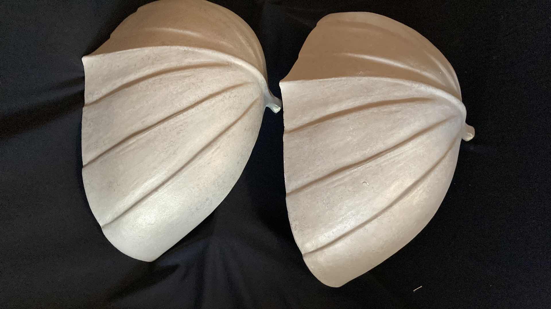 Photo 1 of DEREK MARSHALL PEARL FINISH CERAMIC SCONCES 17.5” X 7” H 9”