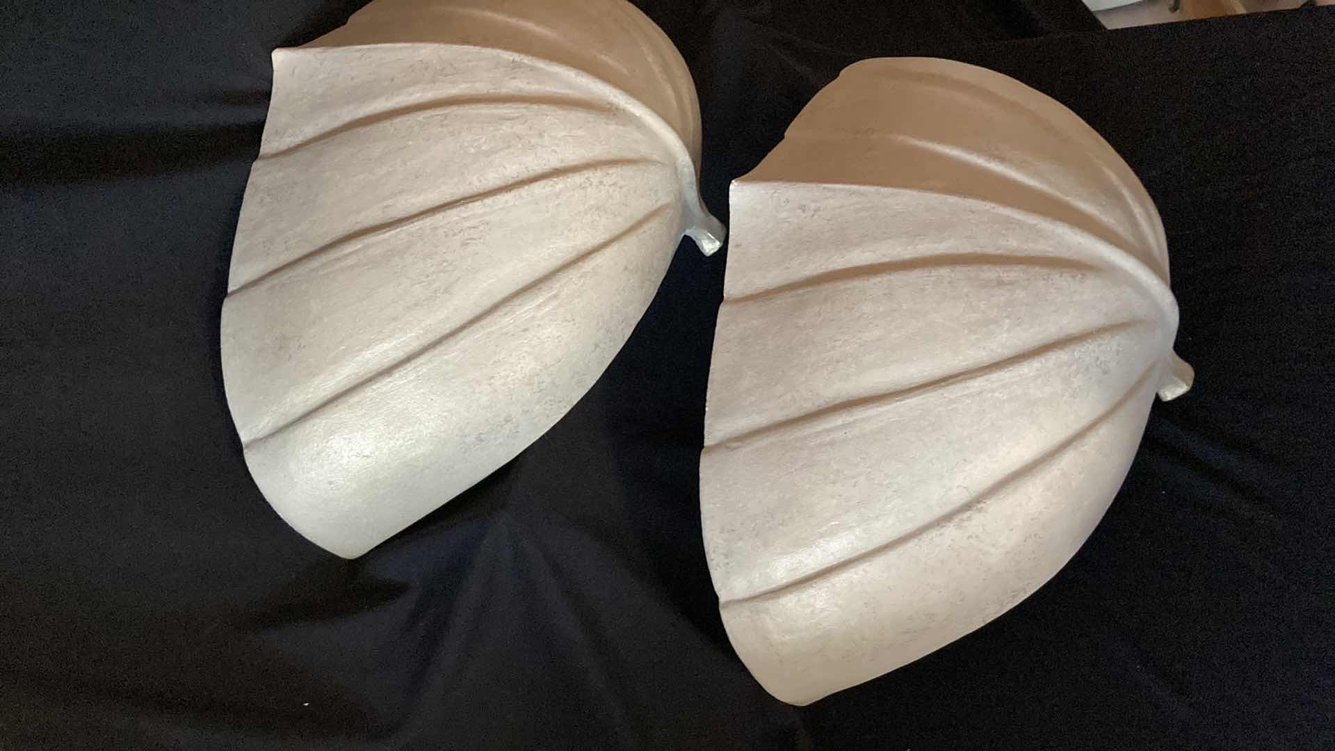 Photo 1 of DEREK MARSHALL PEARL FINISH CERAMIC SCONCES 17.5” X 7” H 9”