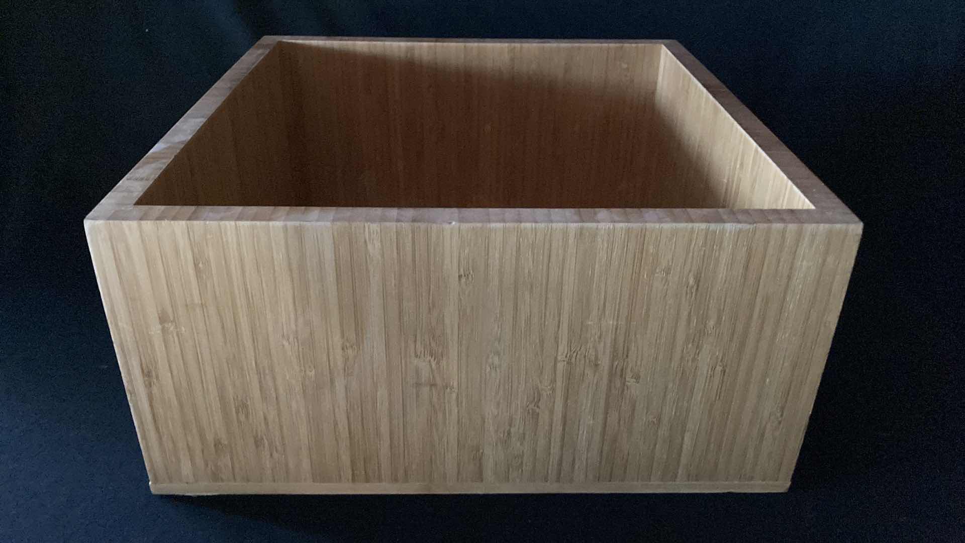 Photo 1 of EDGE GRAIN WOOD PLANTER BOX 12.75” X 12.75” H 6”