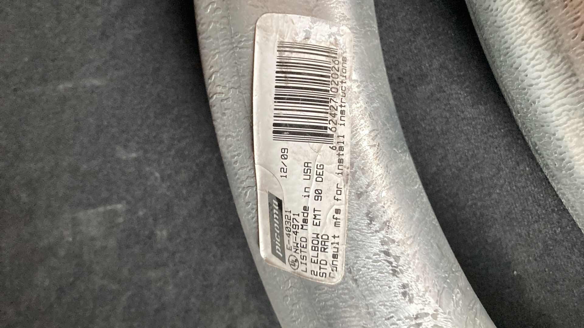 Photo 1 of PICOMA 90 DEGREE GALVANIZED STEEL CONDUIT 2.25” X 25”
