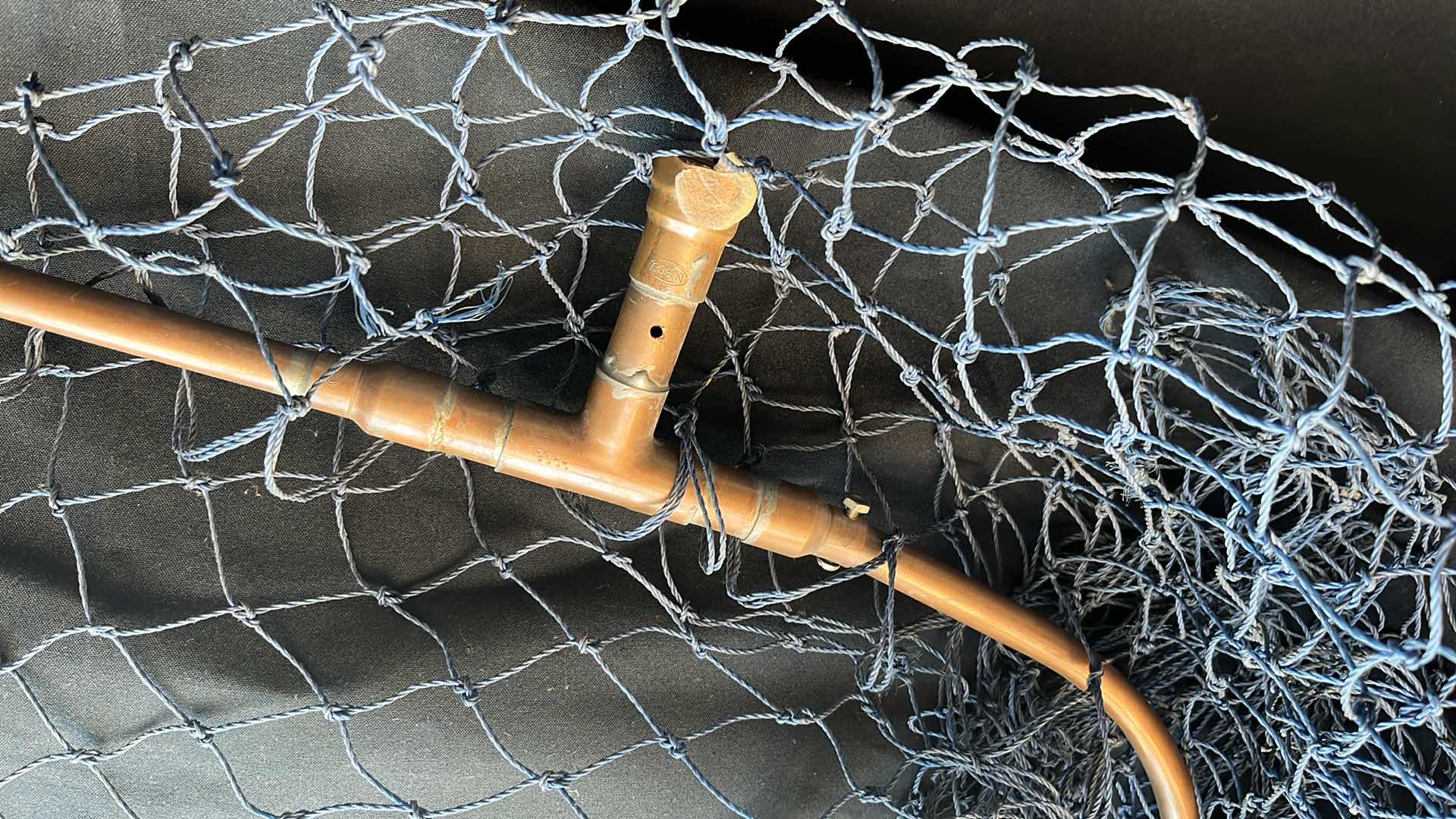 Photo 1 of VINTAGE COPPER FISHING NET 30” x 26.5”