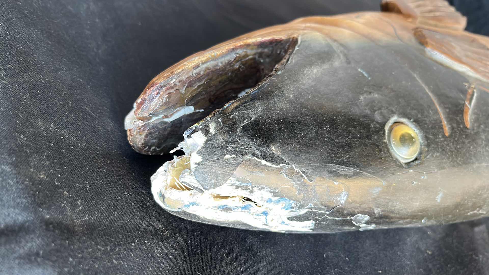 Photo 1 of VINTAGE FISHMONGER PLASTER REPLICA FISH WALL HANGING DECOR 48” X 15”