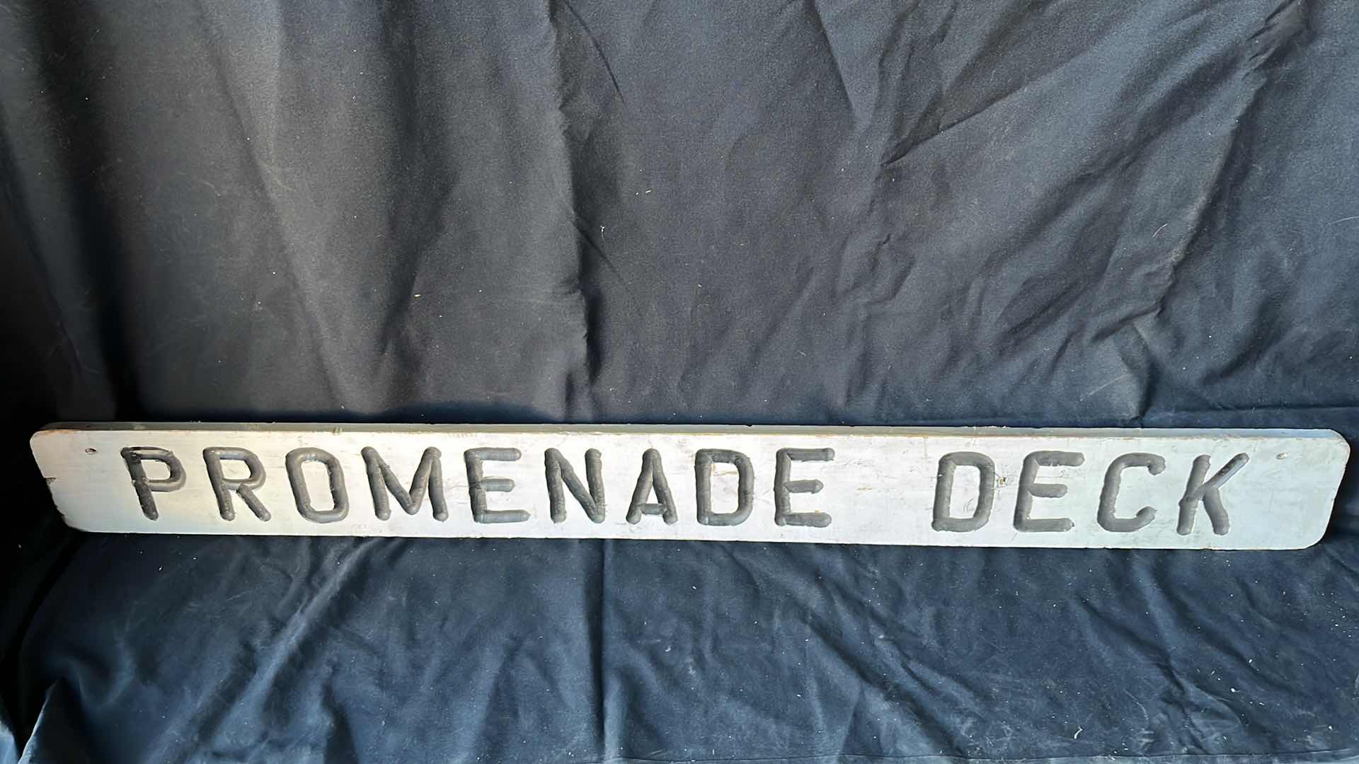 Photo 1 of VINTAGE WOOD PROMENADE DECK WALL HANGING 55” X 5.5”