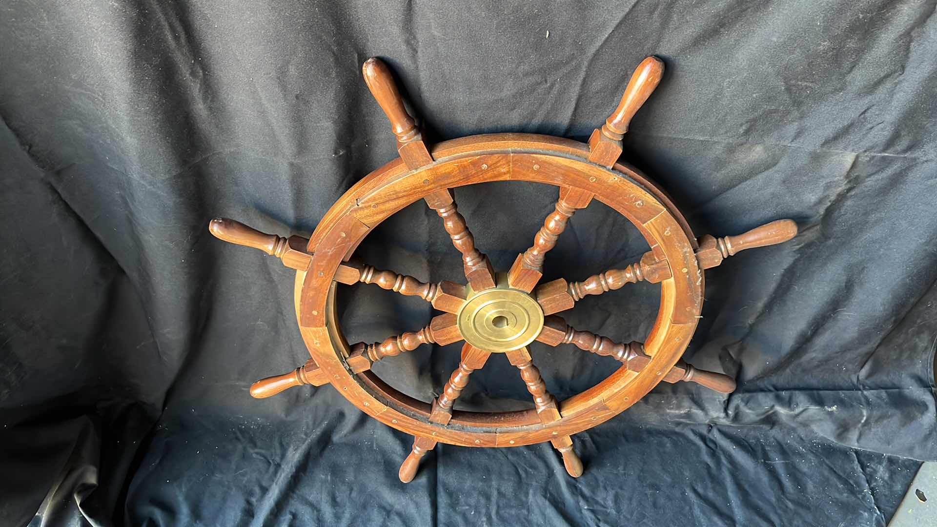 Photo 1 of VINTAGE WOODEN SHIP WHEEL 36.5”