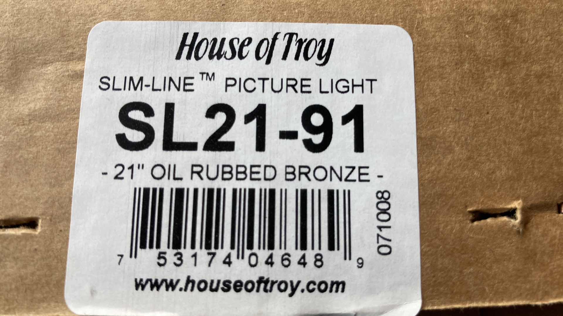 Photo 3 of NEW HOUSE OF TROY OIL RUBBED BRONZE 21” SLIME LINE PICTURE LIGHT