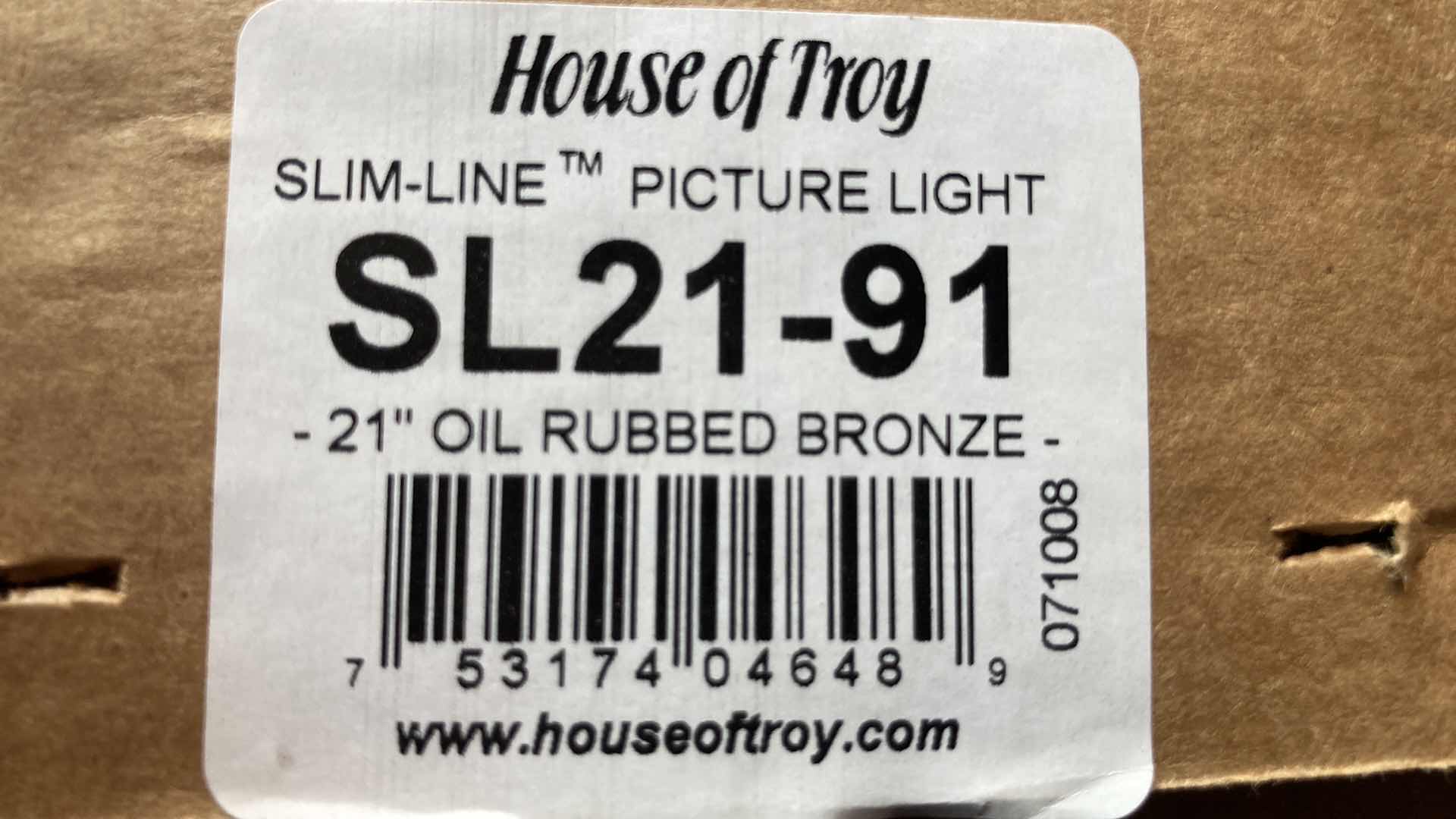 Photo 1 of NEW HOUSE OF TROY OIL RUBBED BRONZE 21” SLIME LINE PICTURE LIGHT